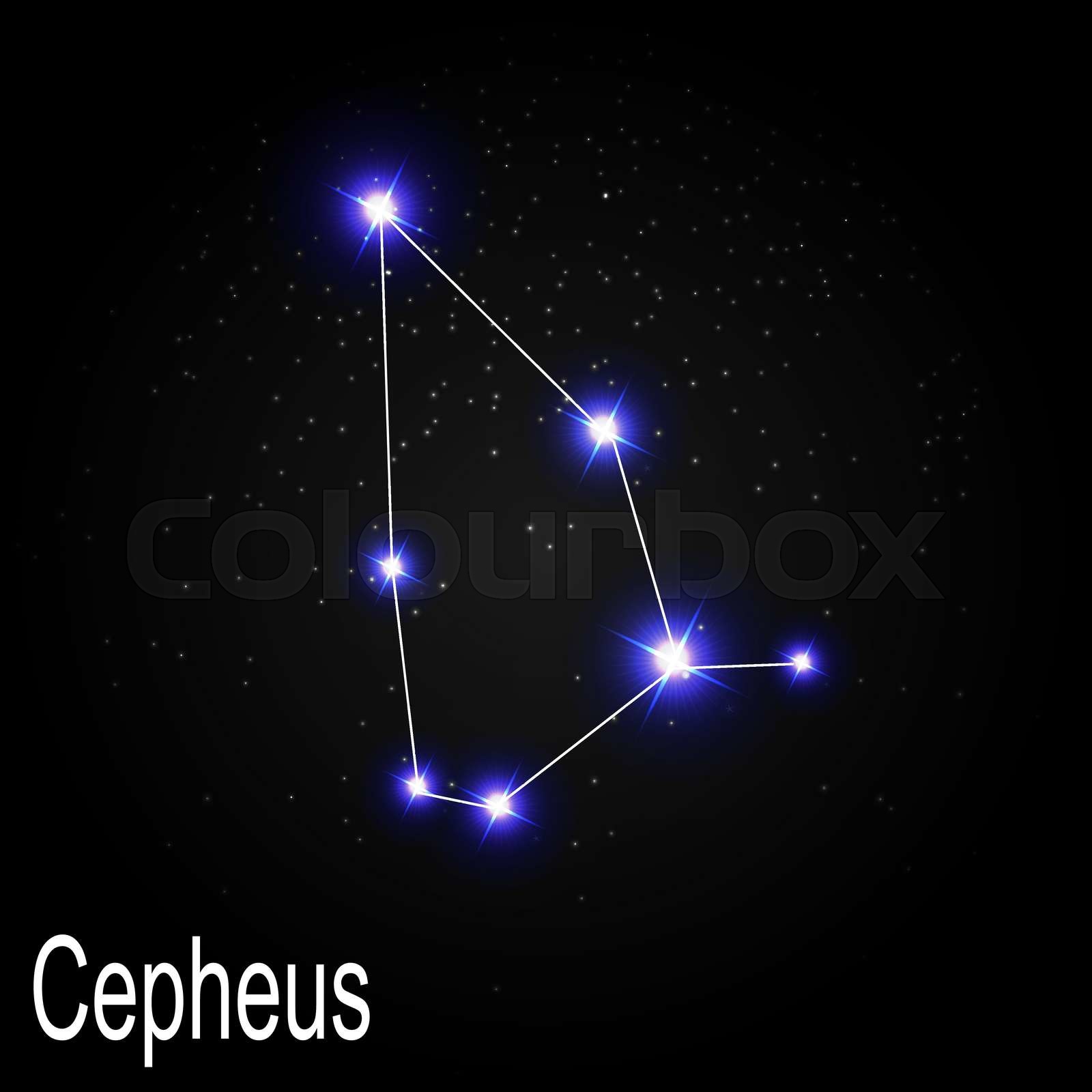 Cepheus Constellation with Beautiful Bright Stars on the Backgro ...