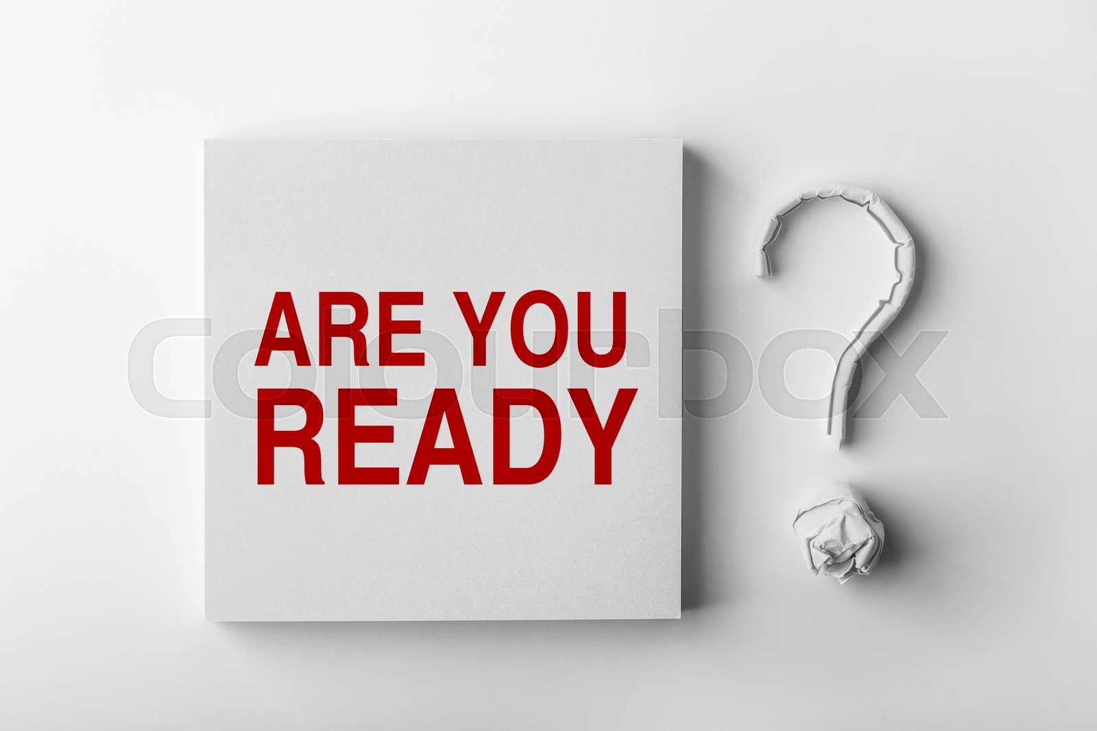 Text Are You Ready and Question Mark | Stock image | Colourbox