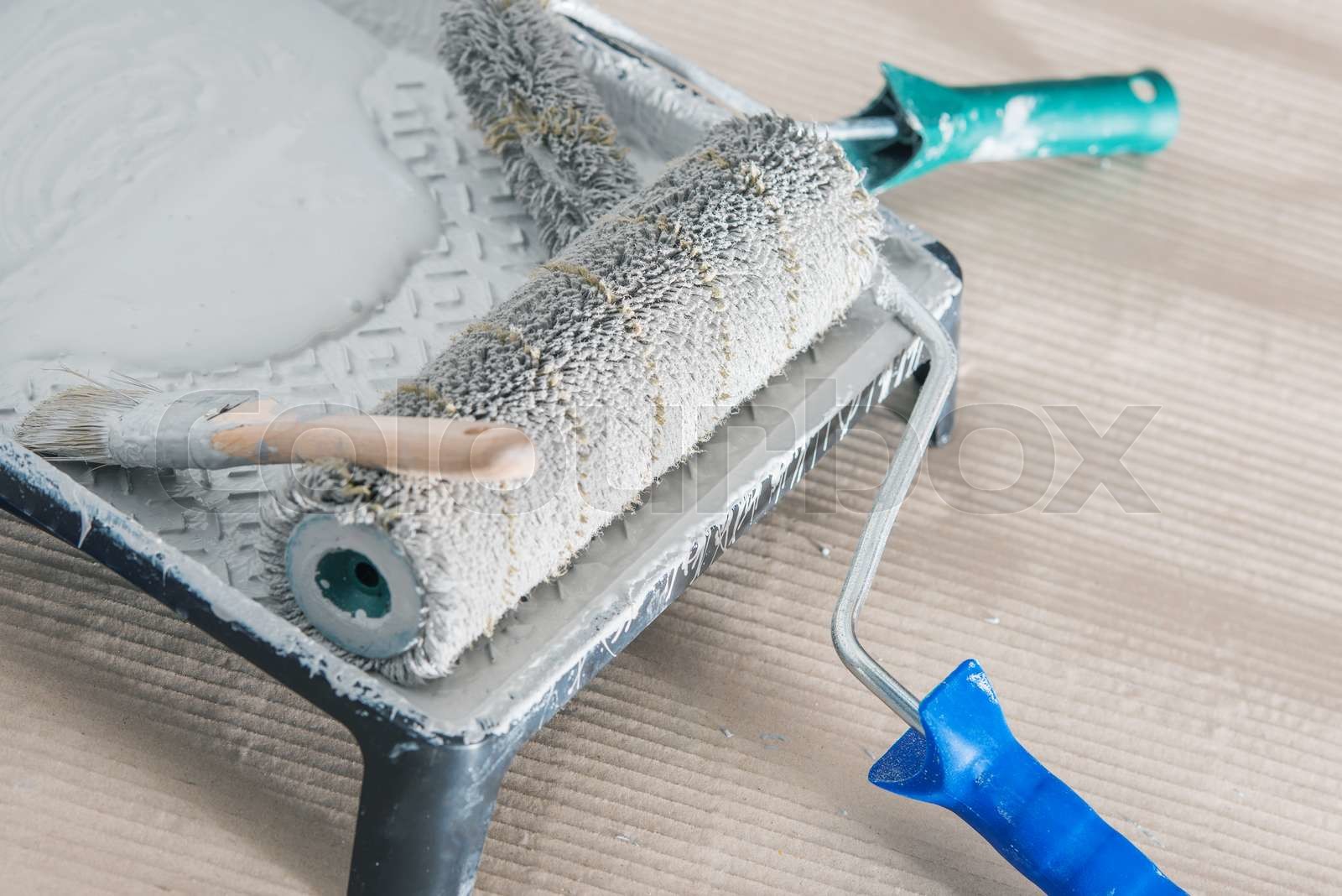 Roller Painting Container Stock image Colourbox