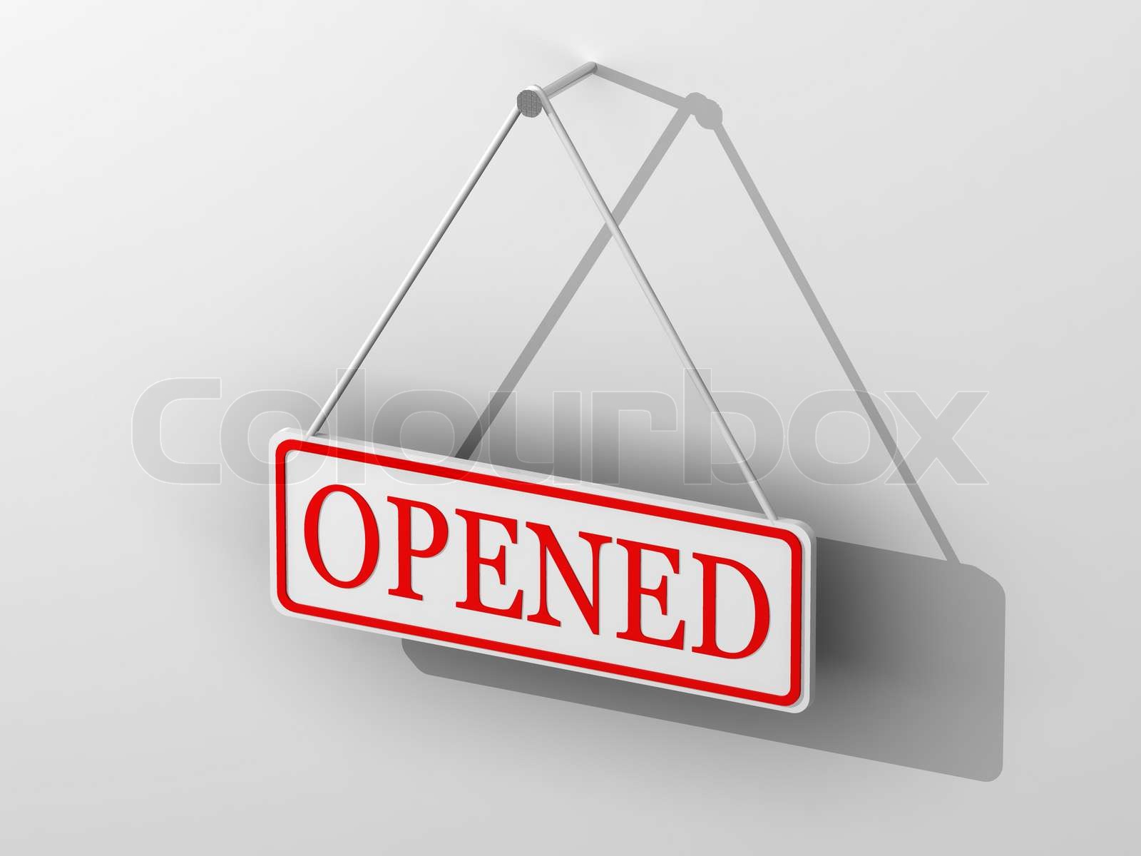 Schild &ldquo;geöffnet&rdquo;. 3D | Stock Bild | Colourbox