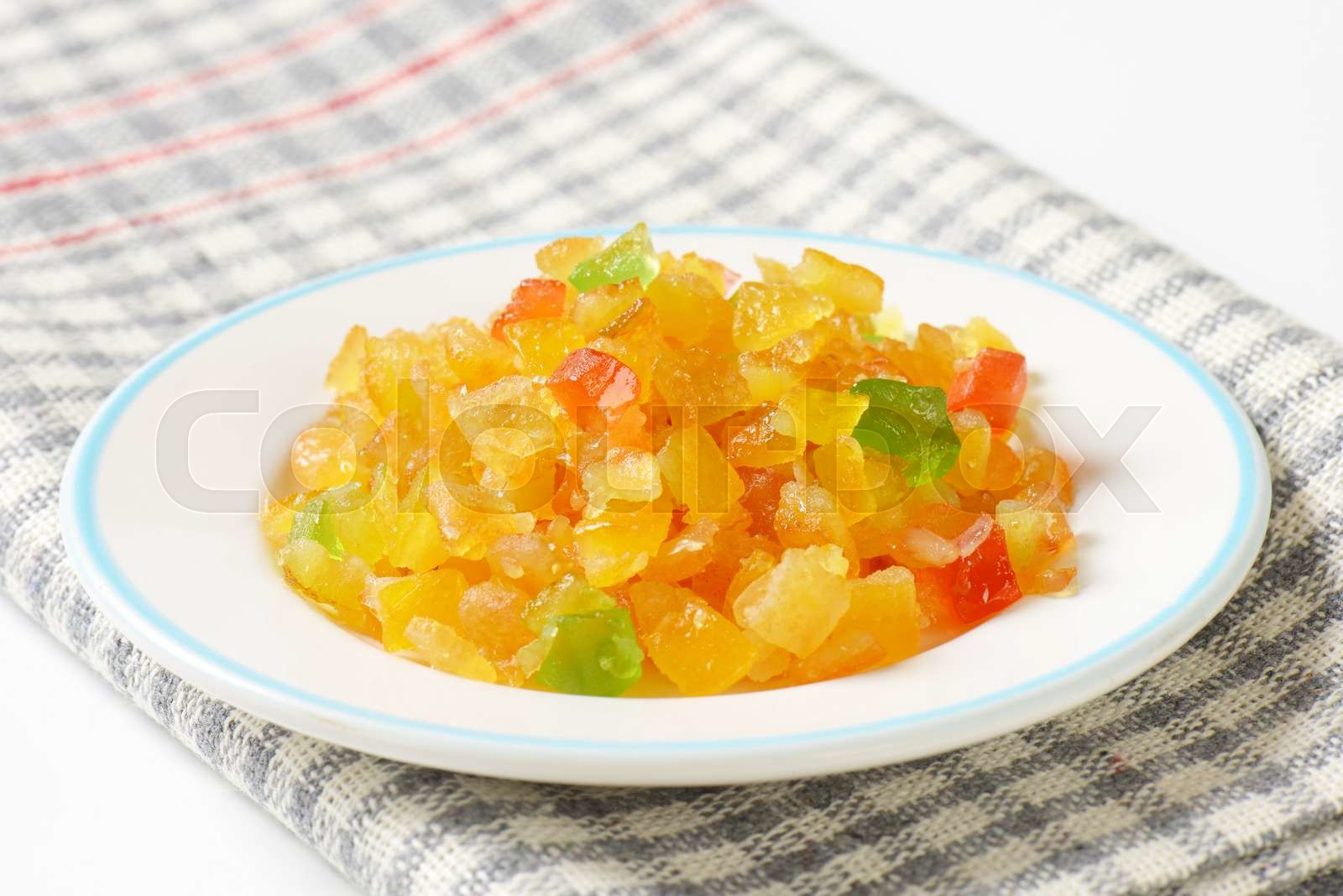 Candied fruit mix Stock image Colourbox