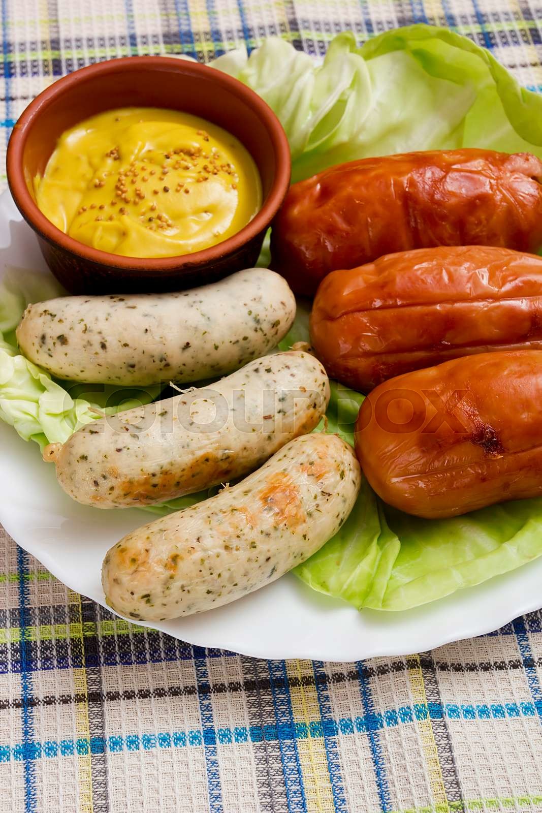 Traditional german sausages Stock image Colourbox
