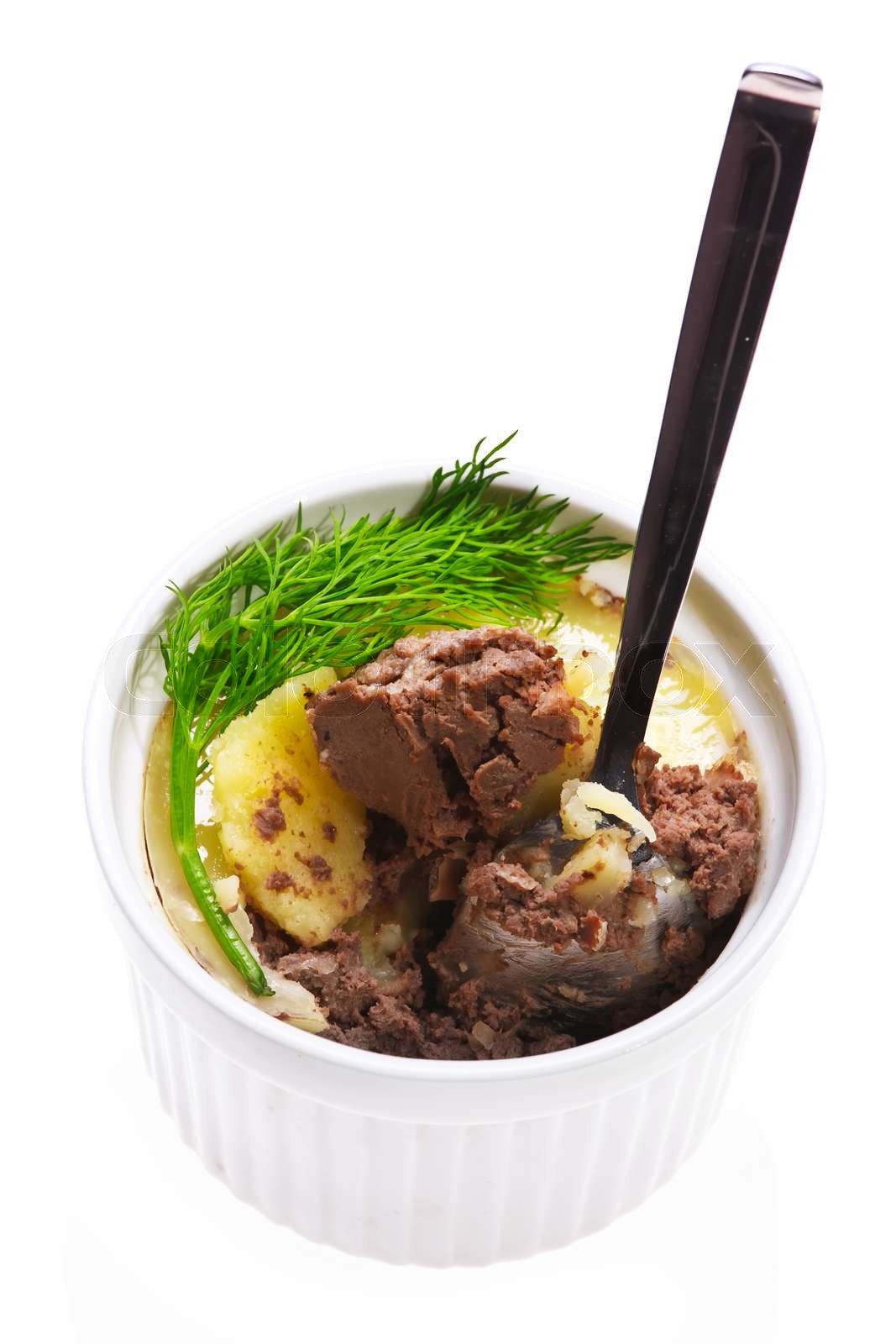 köstliche Pastete isoliert auf weiß Stock Bild Colourbox