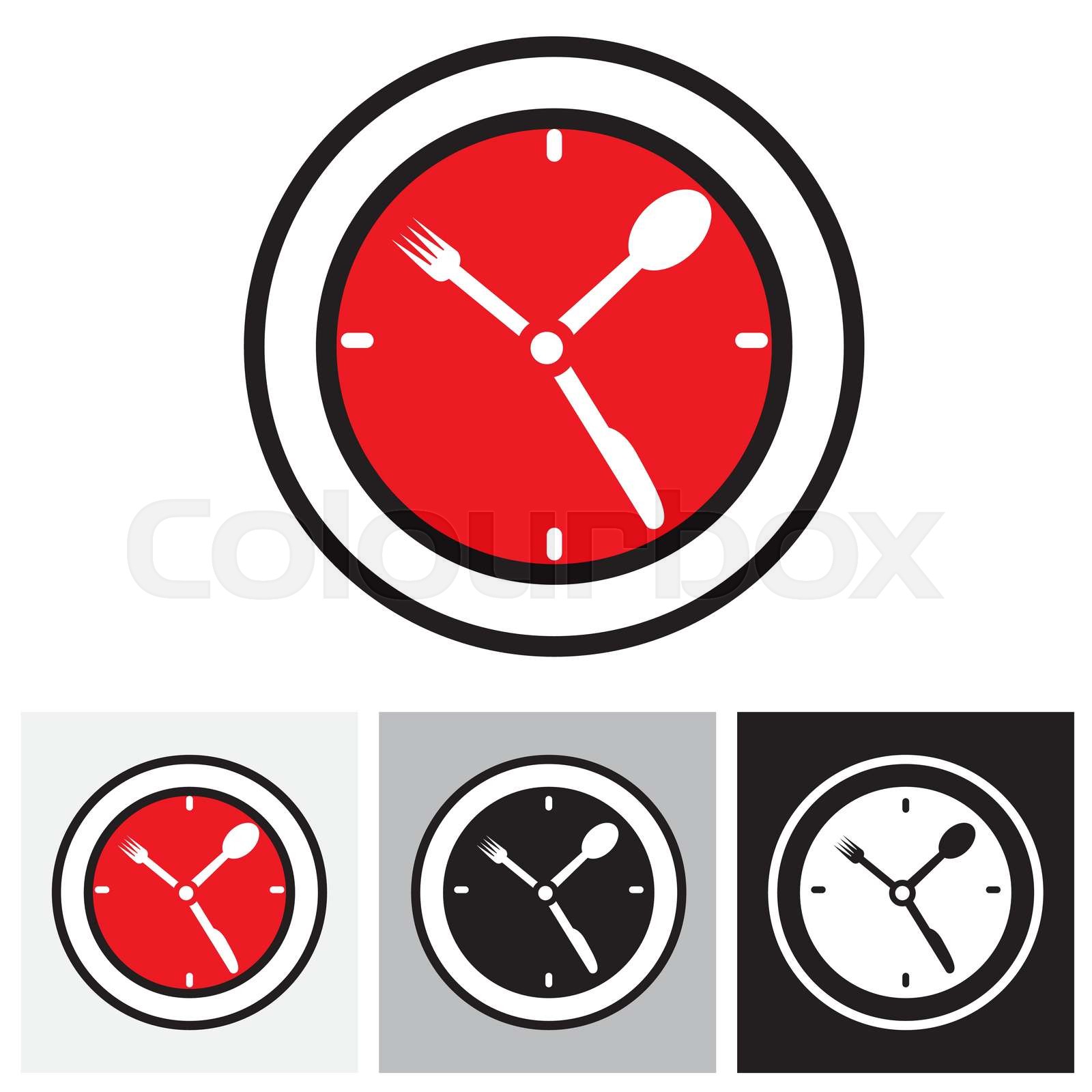 Lunch hour, food time, dinner time concept vector illustratio Stock