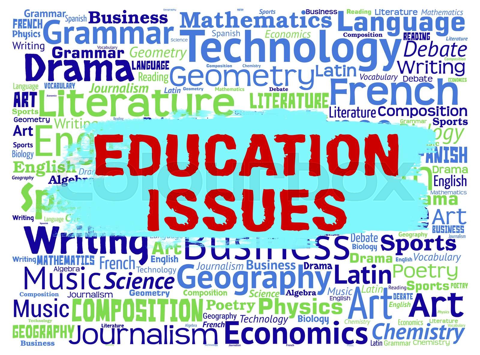 education-issues-represents-words-studying-and-learn-stock-image