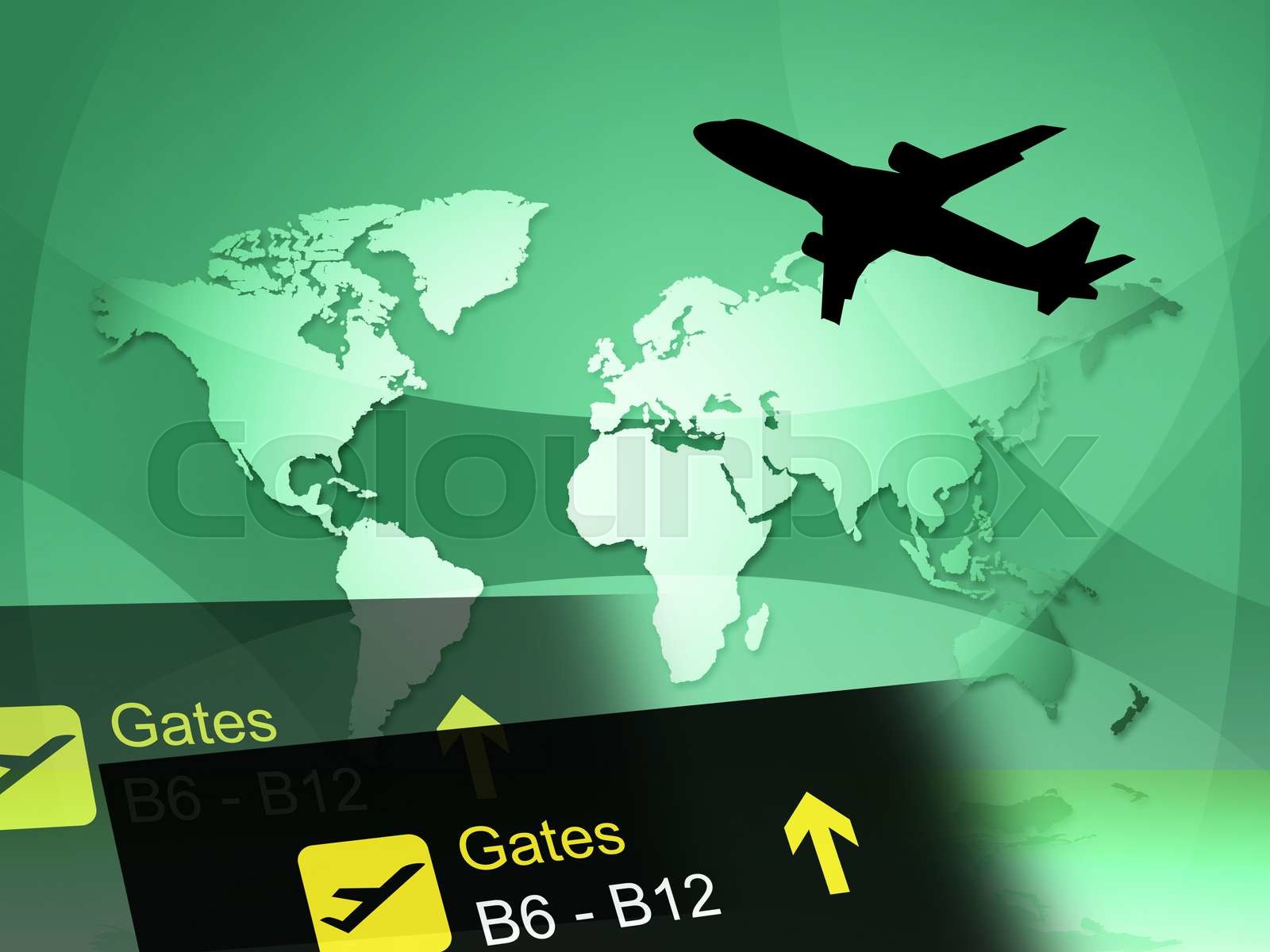 World Travel Indicates Journey Globalise And Flight Stock image