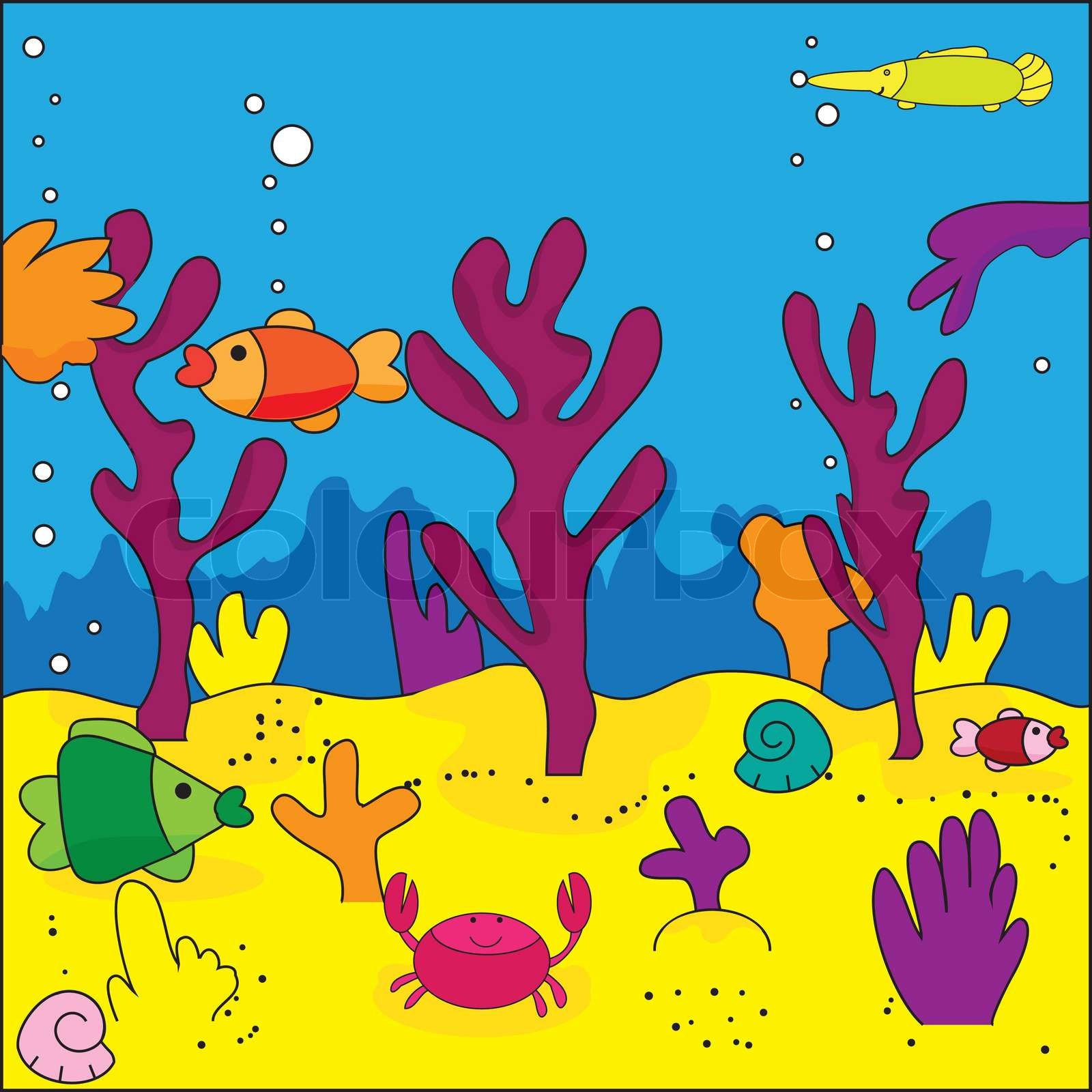 Cute Illustration Of Sea Life Marine Life Vector Stock Vector 