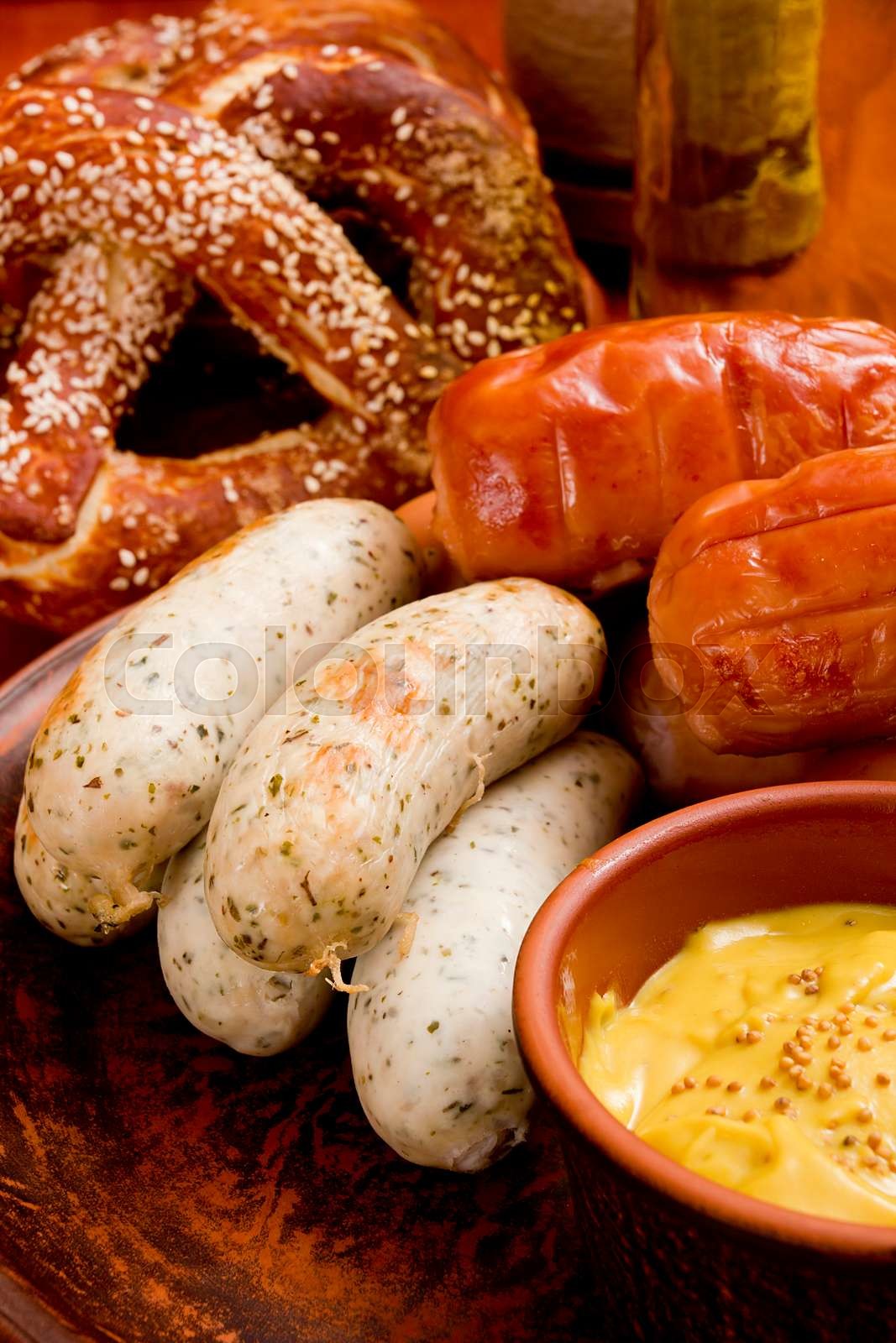 Traditional german sausages Stock image Colourbox