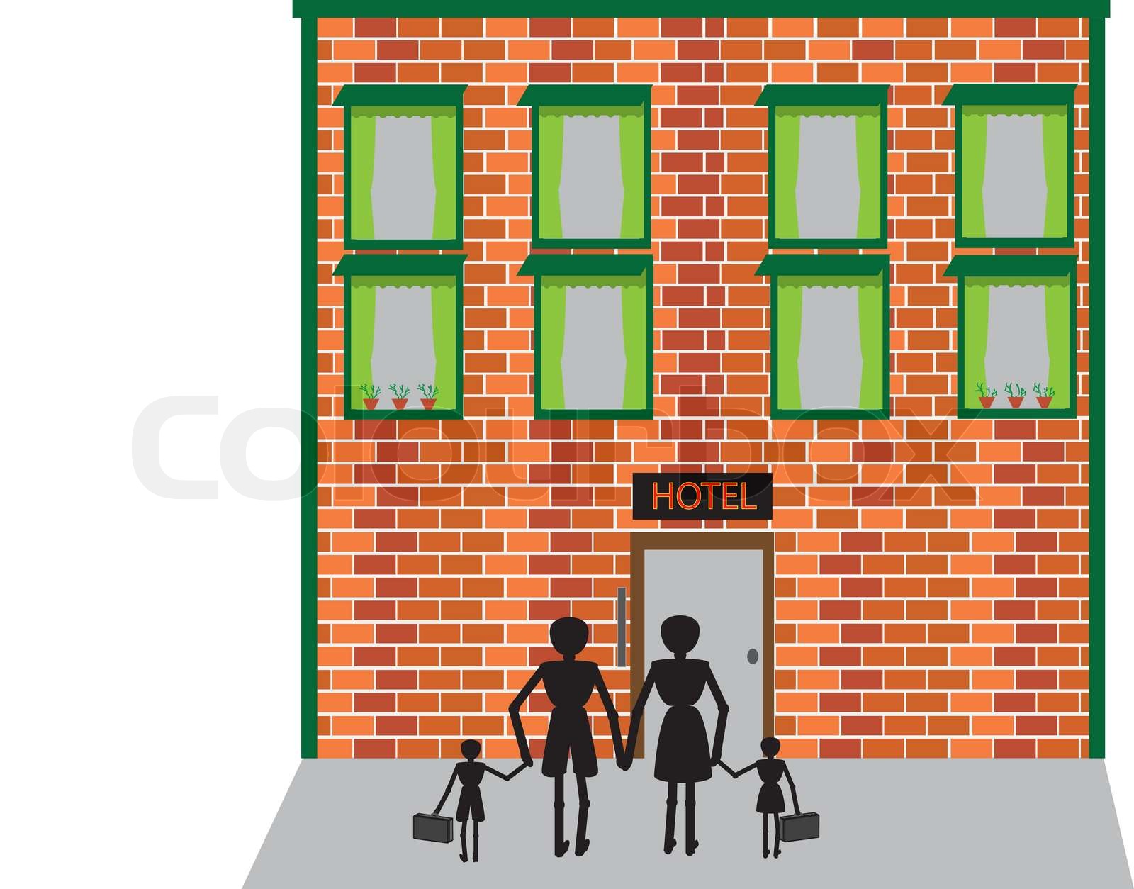 Family Travel To Hotel Stock Vector Colourbox