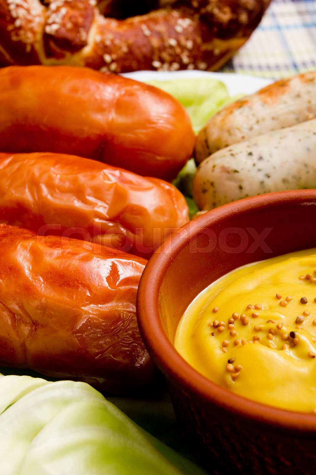 Traditional german sausages Stock image Colourbox