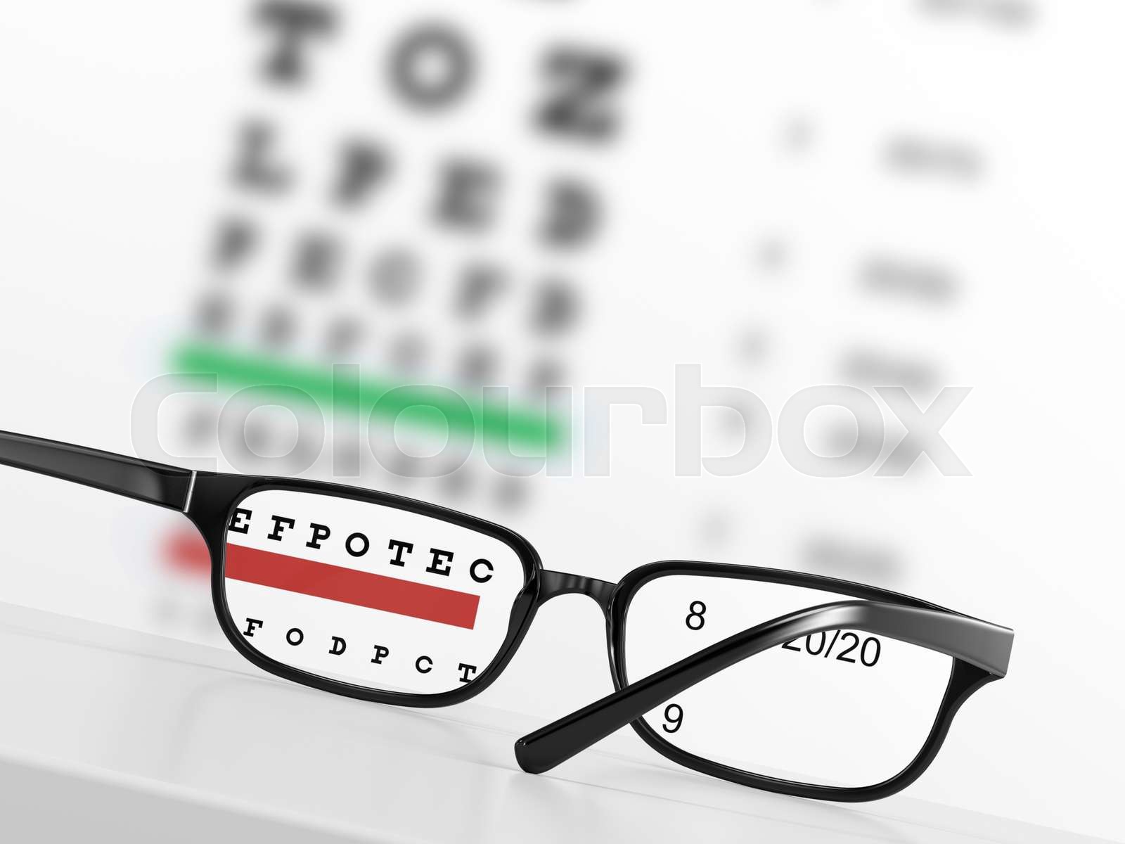 Eye chart Stock image Colourbox