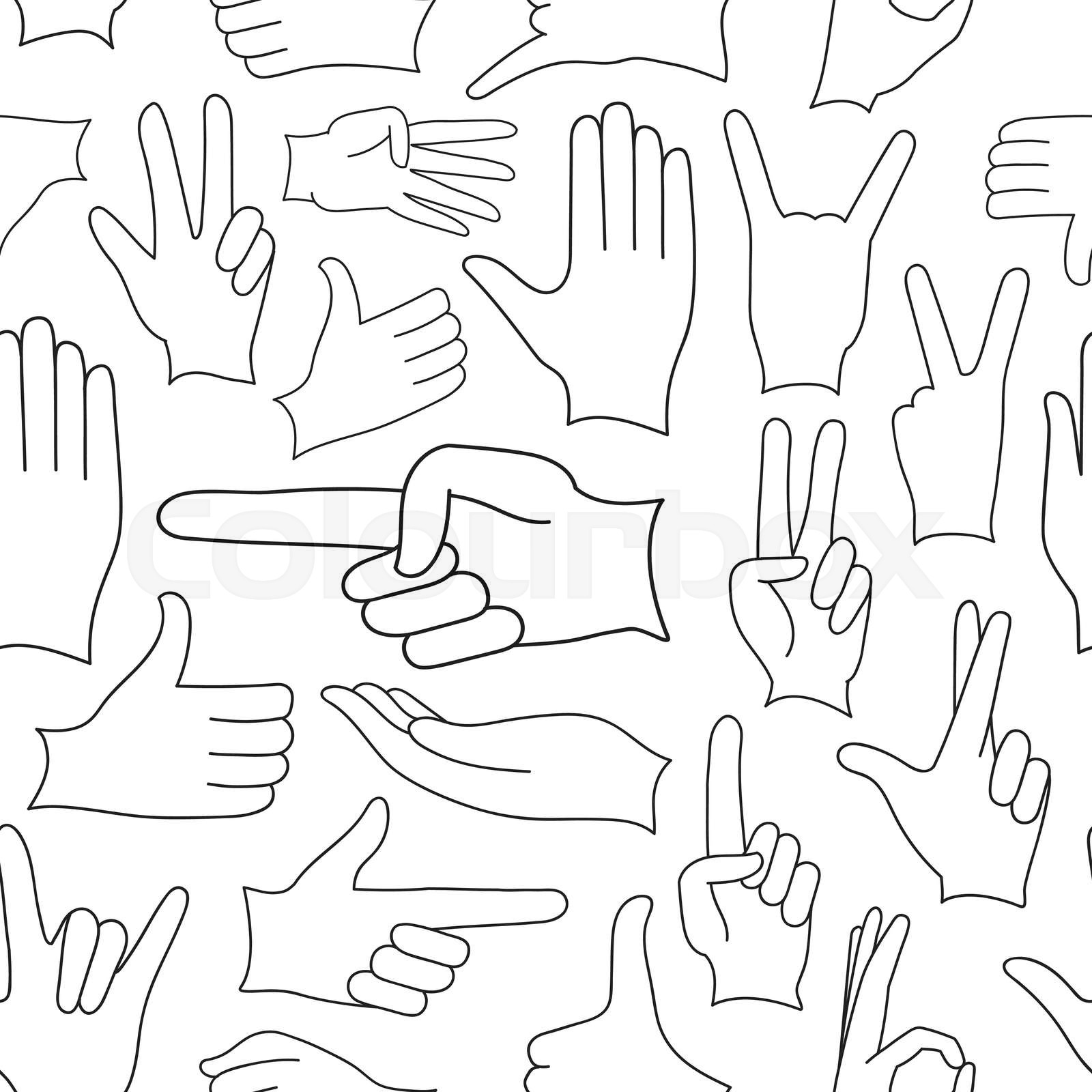 Hand signs icons set pattern | Stock vector | Colourbox