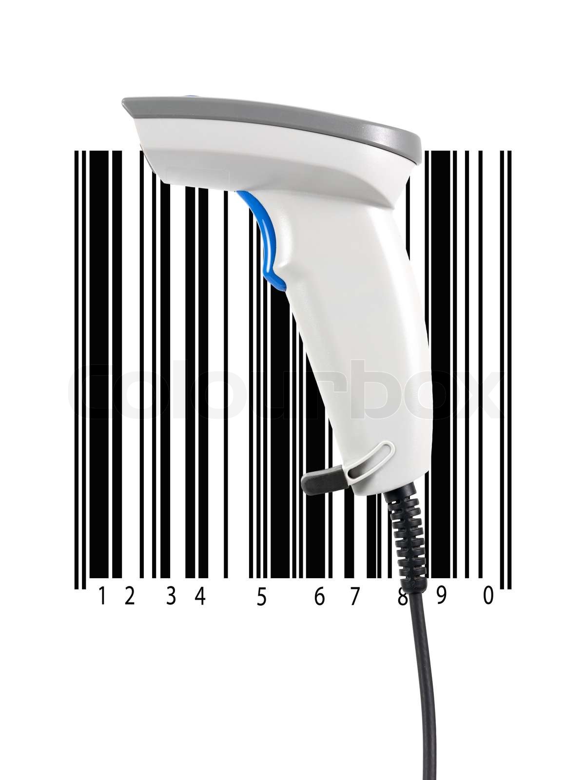 Ein Barcode-Scanner vor einem weißen Hintergrund isoliert | Stock Bild ...