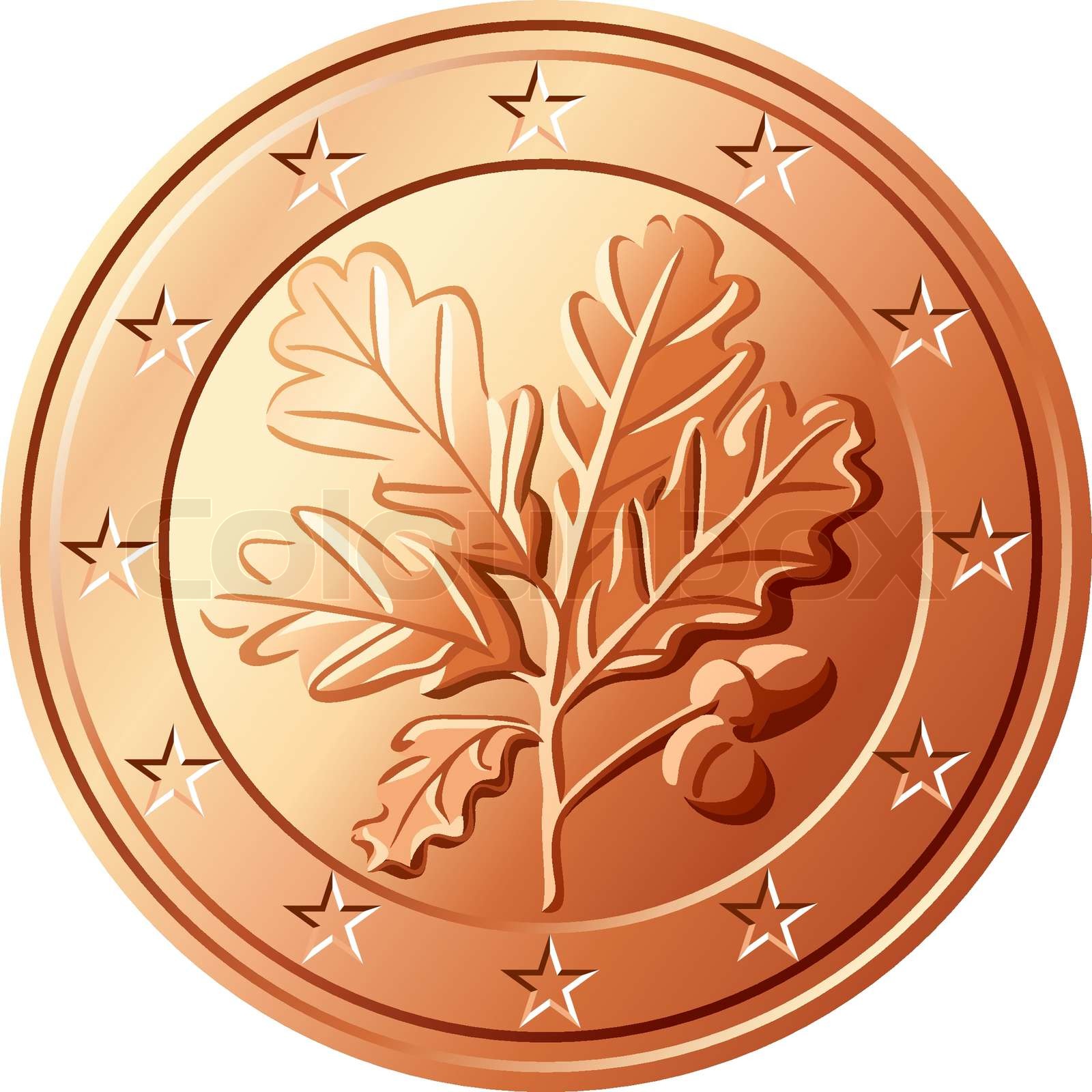 gold euro coin german money | Stock vector | Colourbox