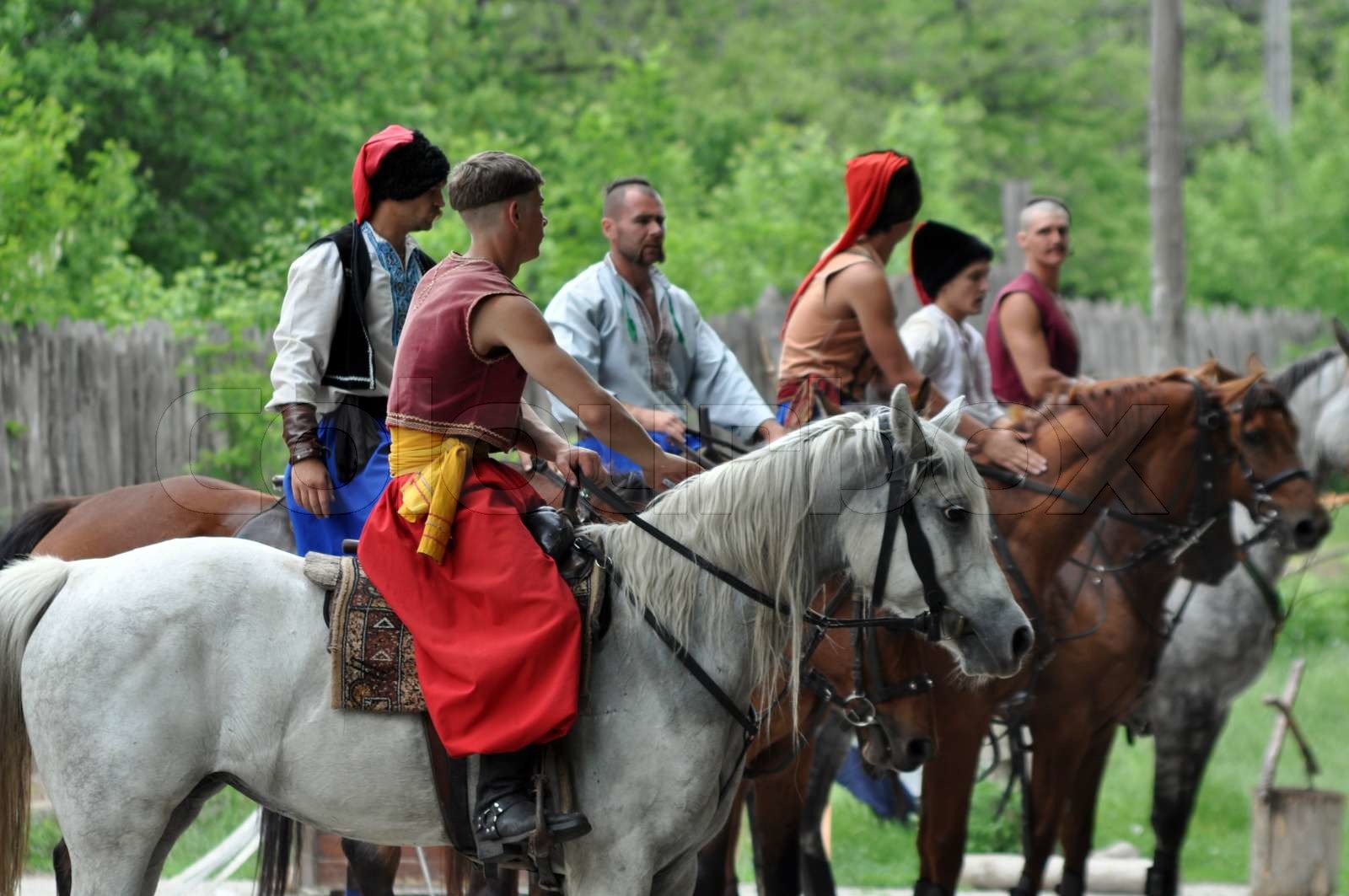 Ukrainischen Kosaken zu Pferde Stock Bild Colourbox