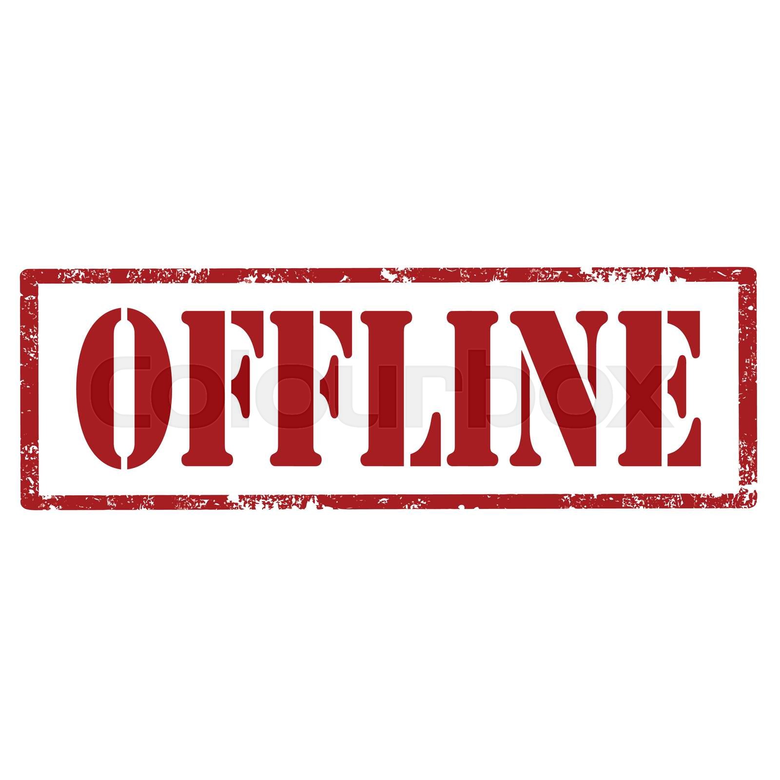 Offline-red stamp | Stock vector | Colourbox