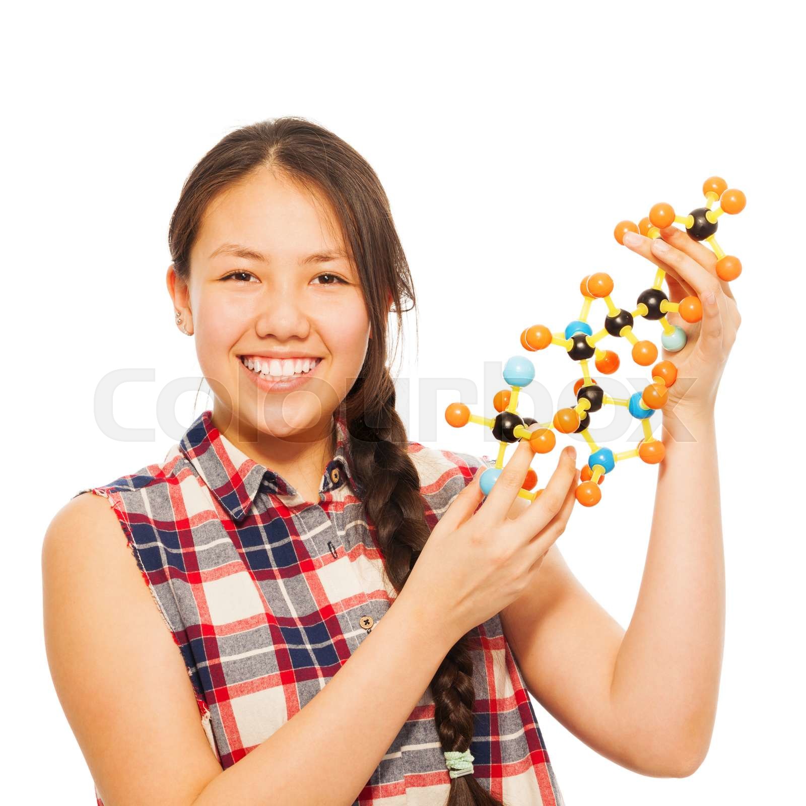 teenage-schoolgirl-examining-molecular-structure-stock-image-colourbox
