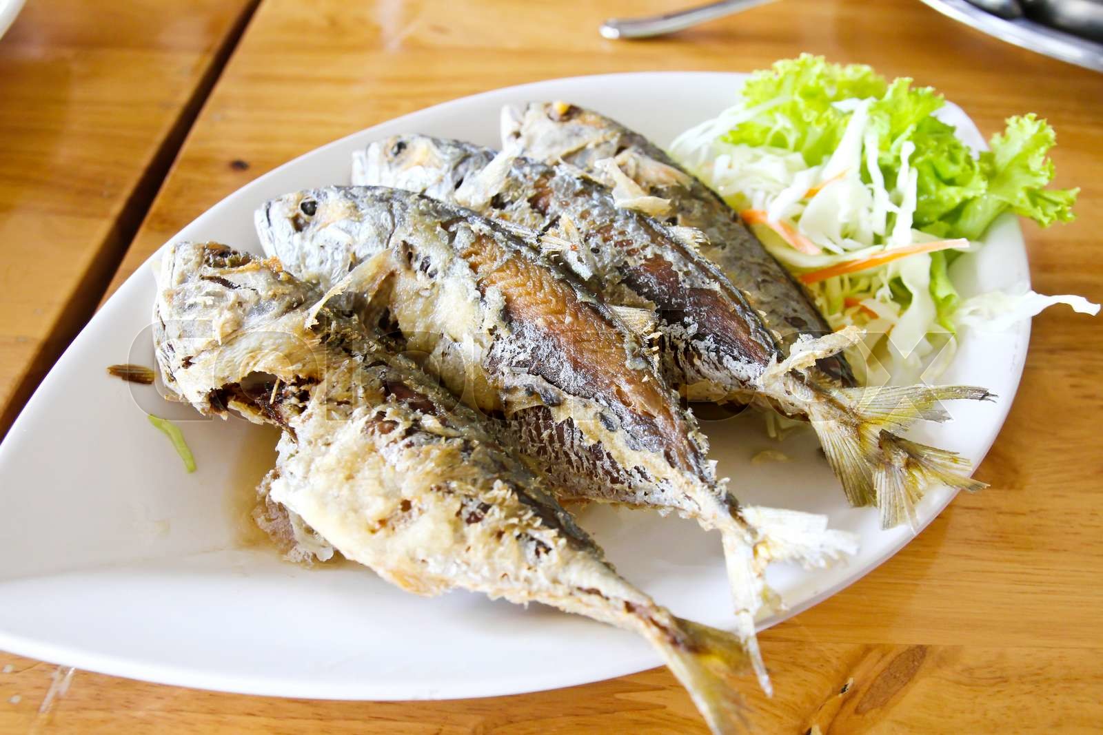Deep fried mackerel ,Thai food Stock image Colourbox