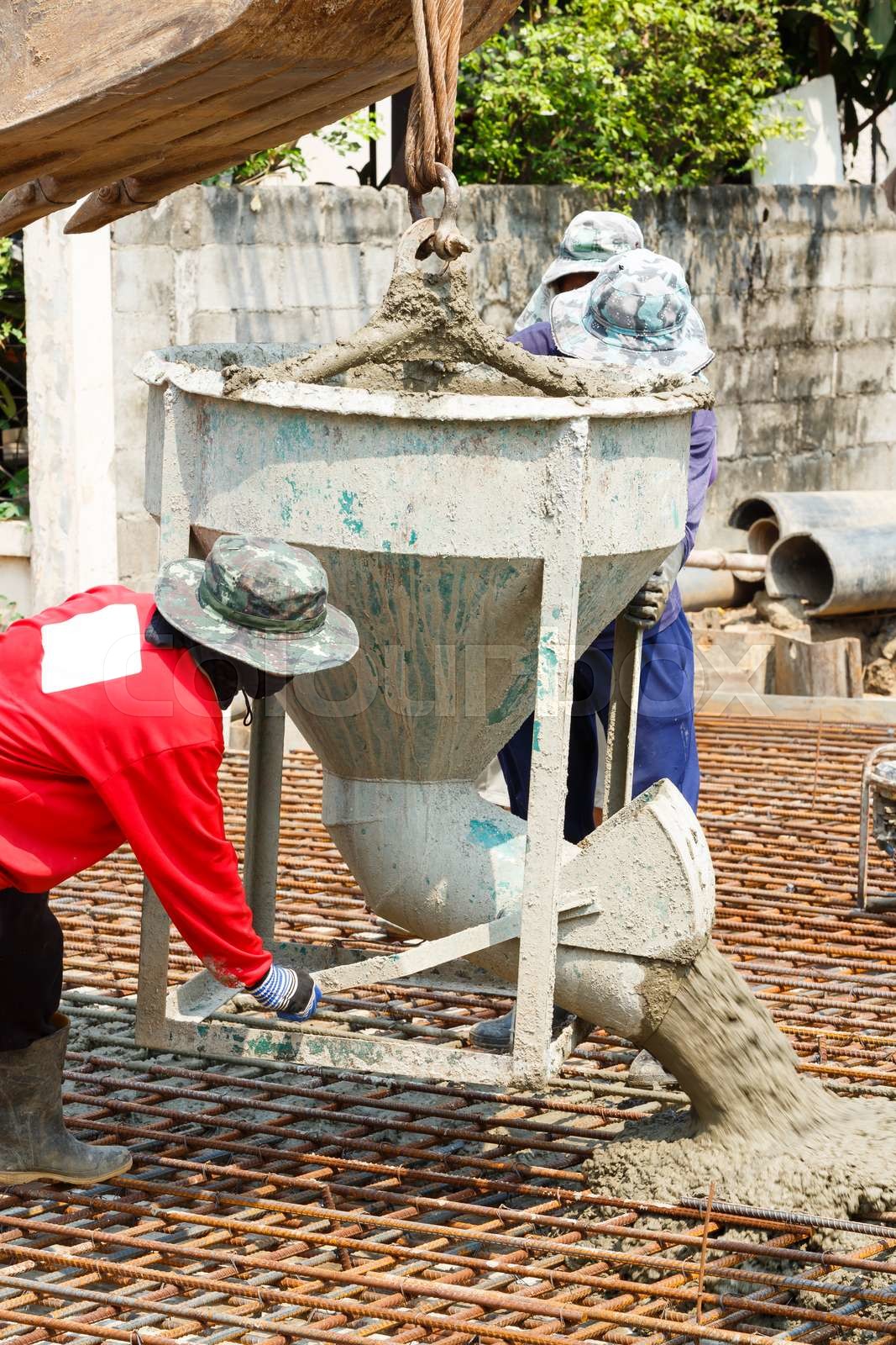 Using concrete bucket Stock image Colourbox