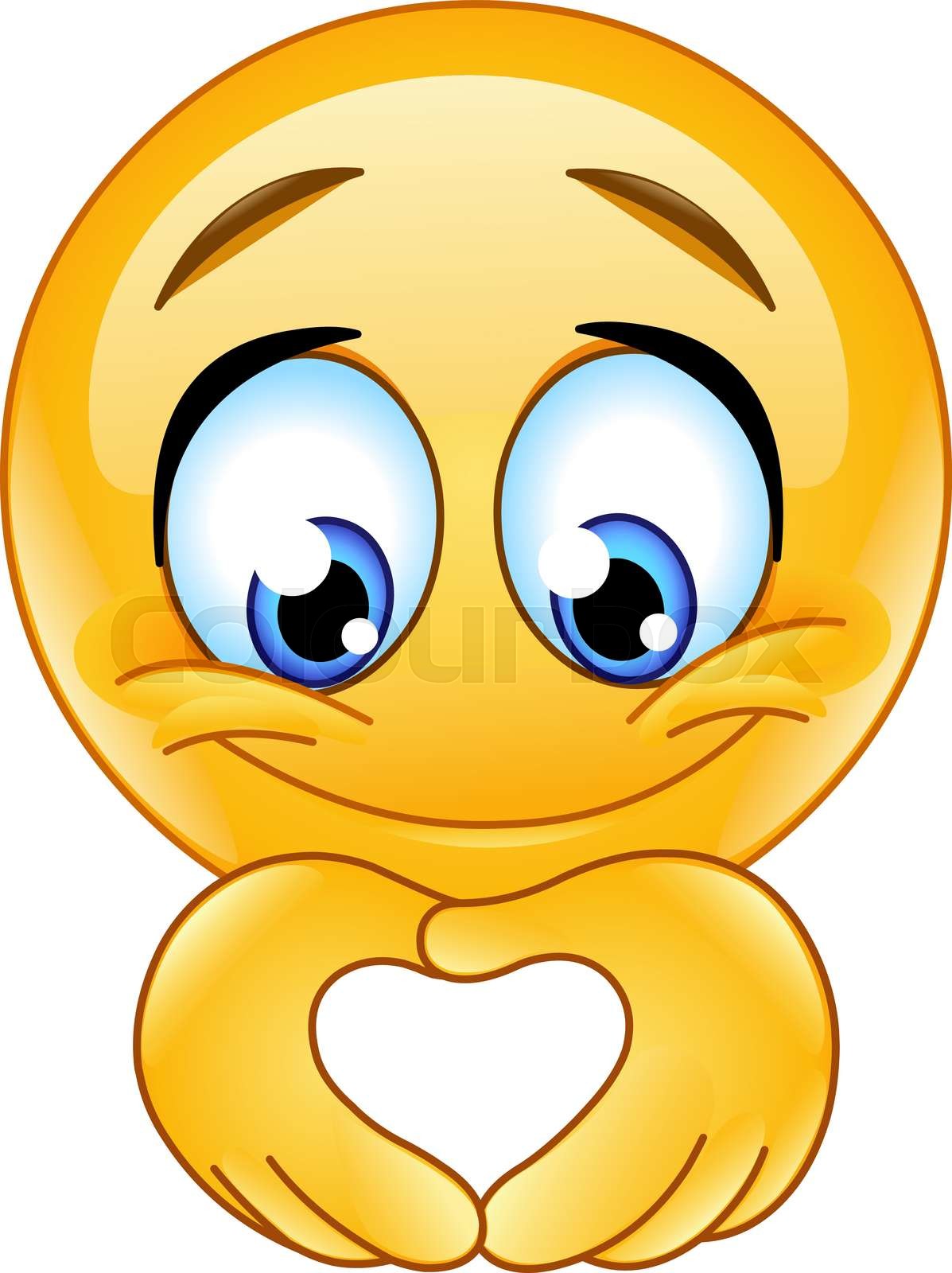 Heart hand emoticon Stock vector Colourbox