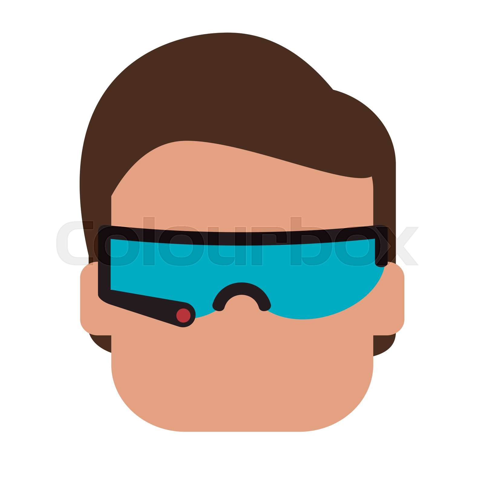 person using modern glasses icon | Stock vector | Colourbox