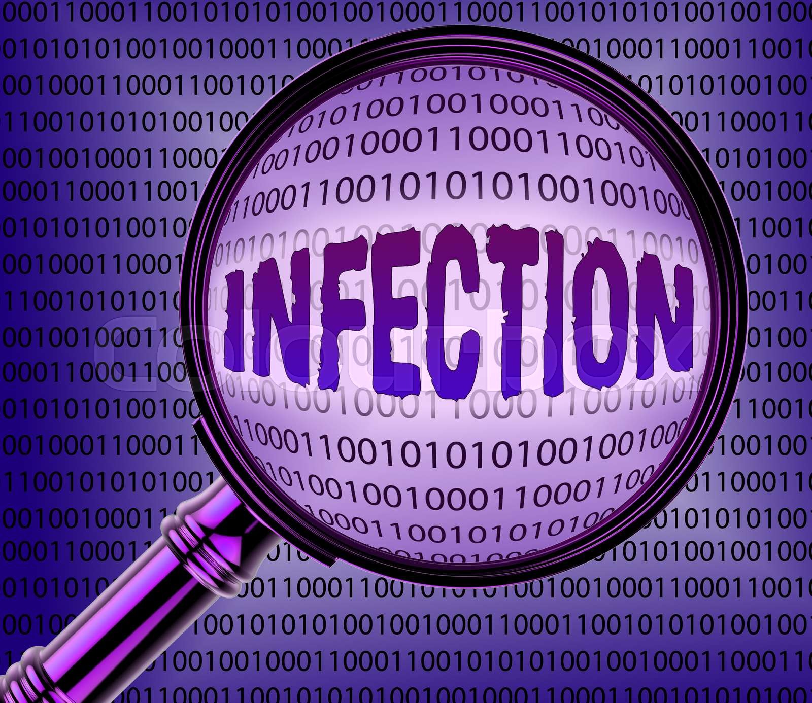 Computer Infection Means Magnify Bytes And Digital | Stock image ...