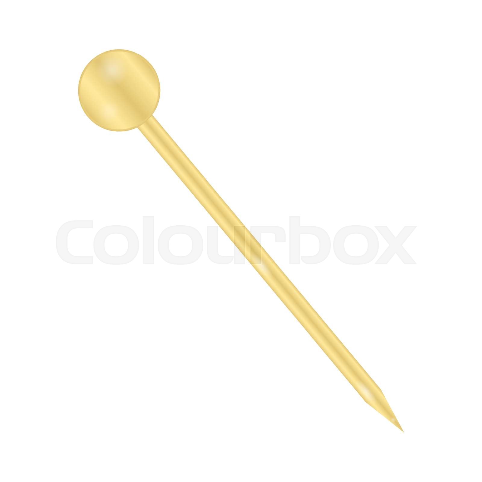 One sewing push pin isolated on white background Stock vector Colourbox