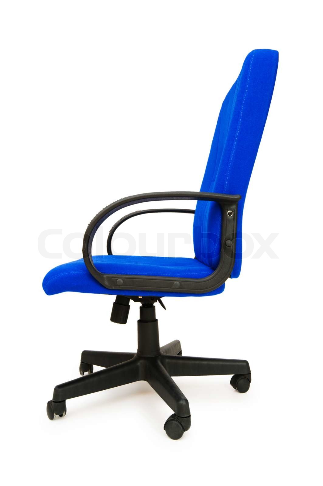 Blue office chair isolated on the white | Stock image | Colourbox