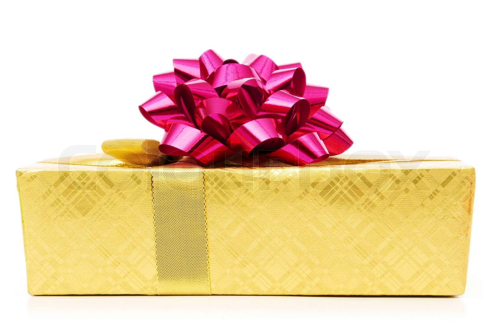 Geschenk-Box auf dem weißen Hintergrund isoliert | Stock Bild | Colourbox