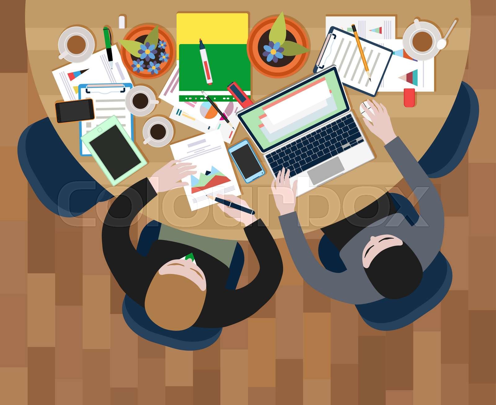 Joint work vector Stock vector Colourbox