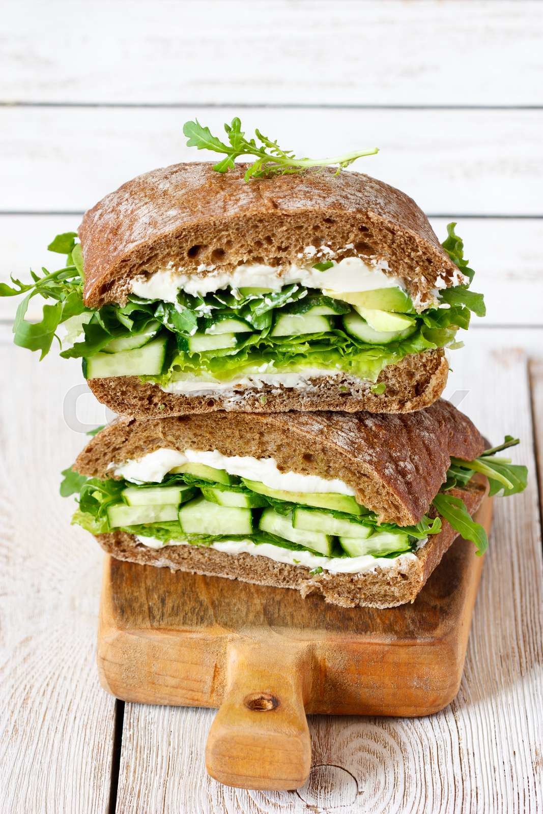 Vegetarian fitness sandwich. | Stock image | Colourbox