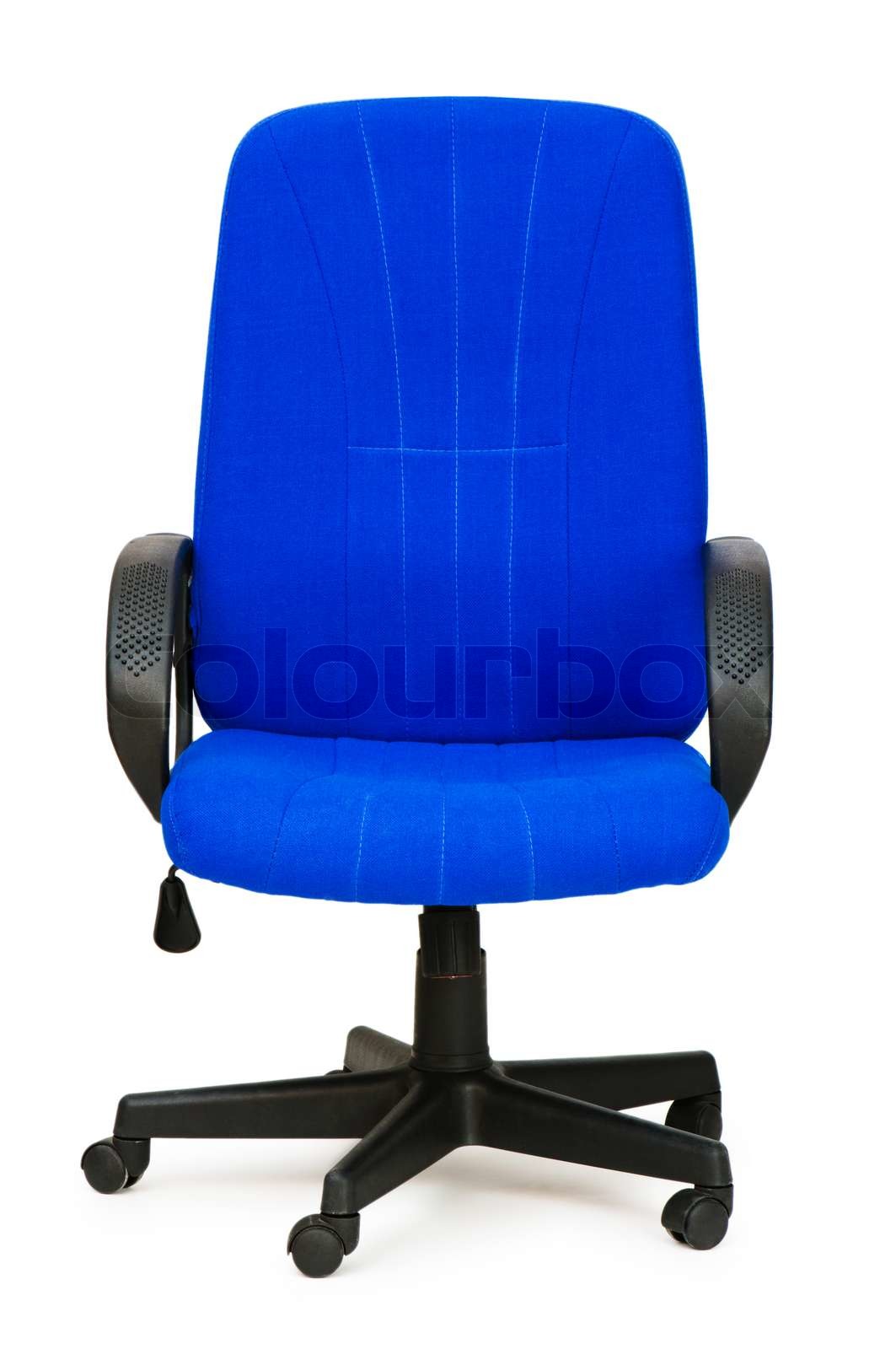 Blue office chair isolated on the white | Stock image | Colourbox