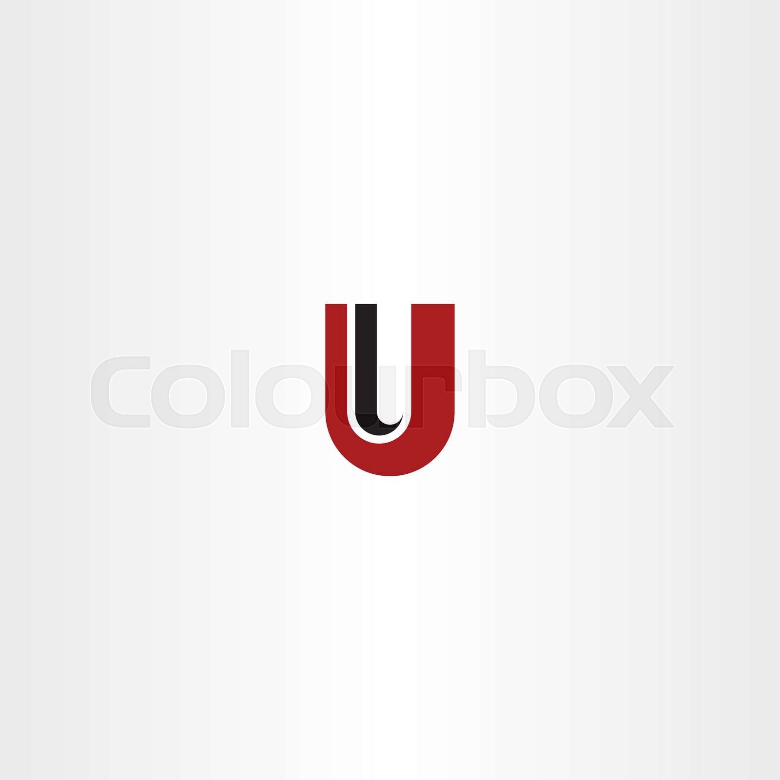 red black u letter u logo icon vector symbol | Stock vector | Colourbox