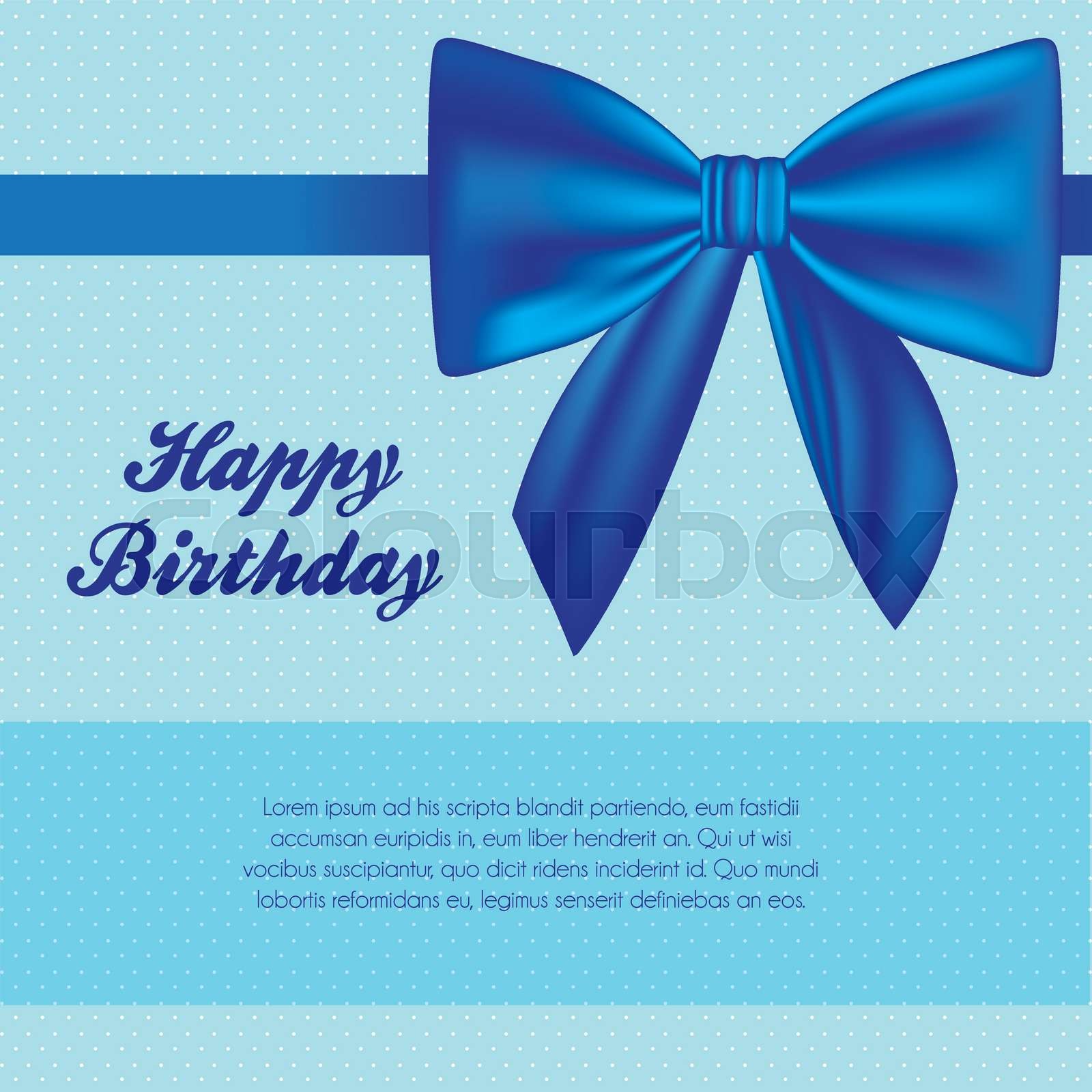 illustration of birthday with red ribbon vector illustration | Stock