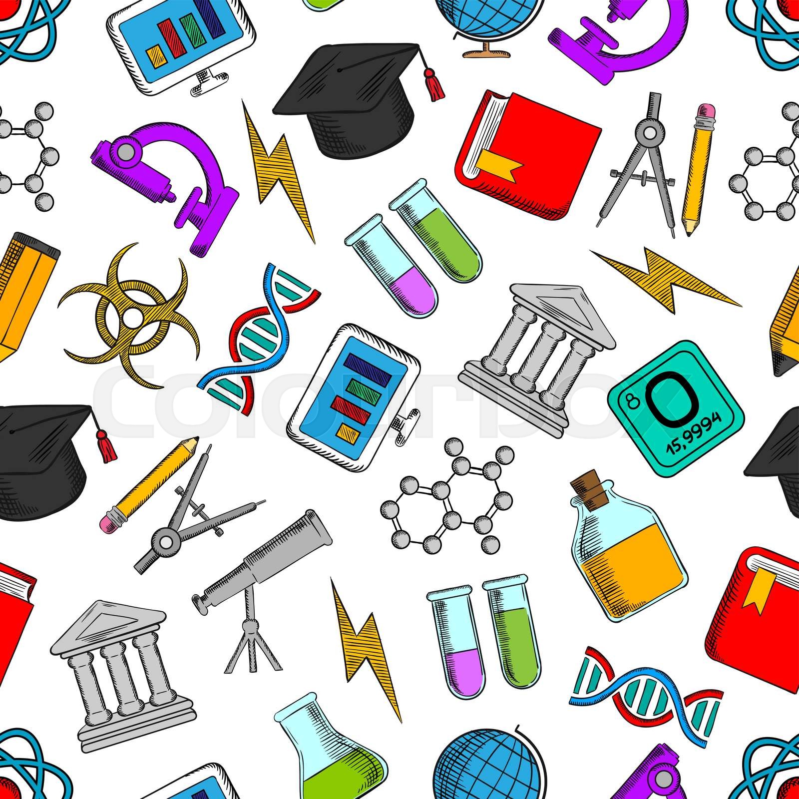 Science and knowledge seamless wallpaper Stock vector Colourbox