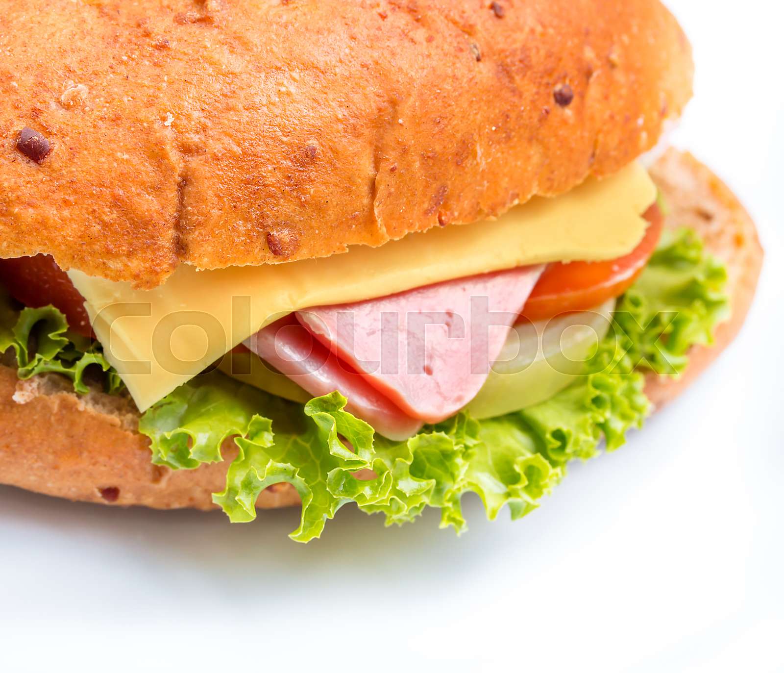 Ham Cheese Sandwich Shows Bread Roll And Crusty | Stock image | Colourbox
