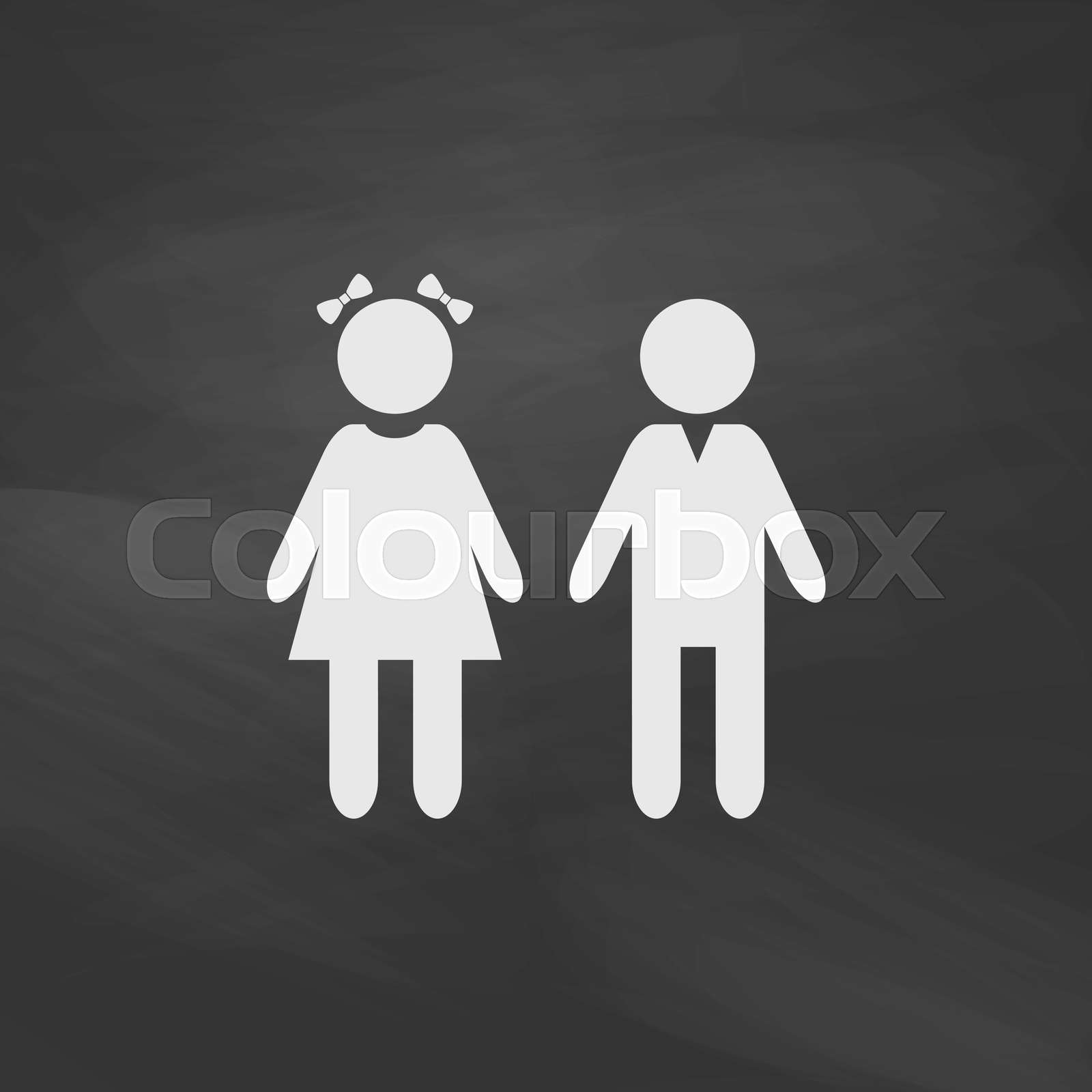 girl and boy computer symbol | Stock vector | Colourbox