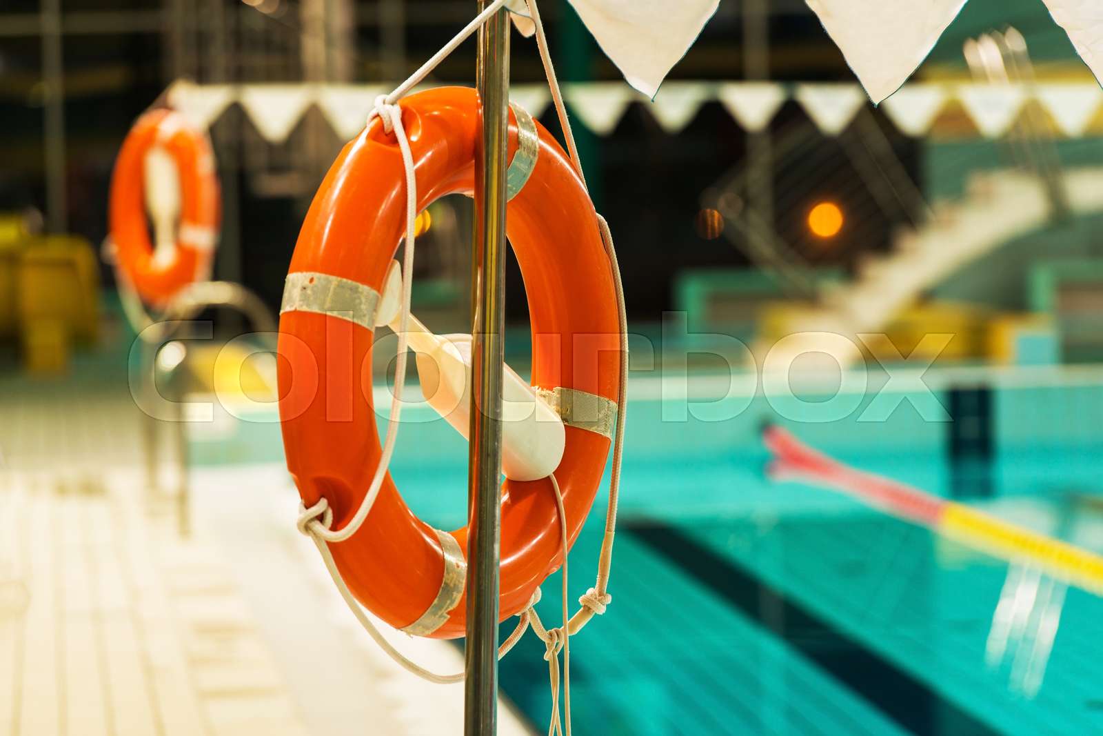Swimming Pool Life Preservers Stock Image Colourbox