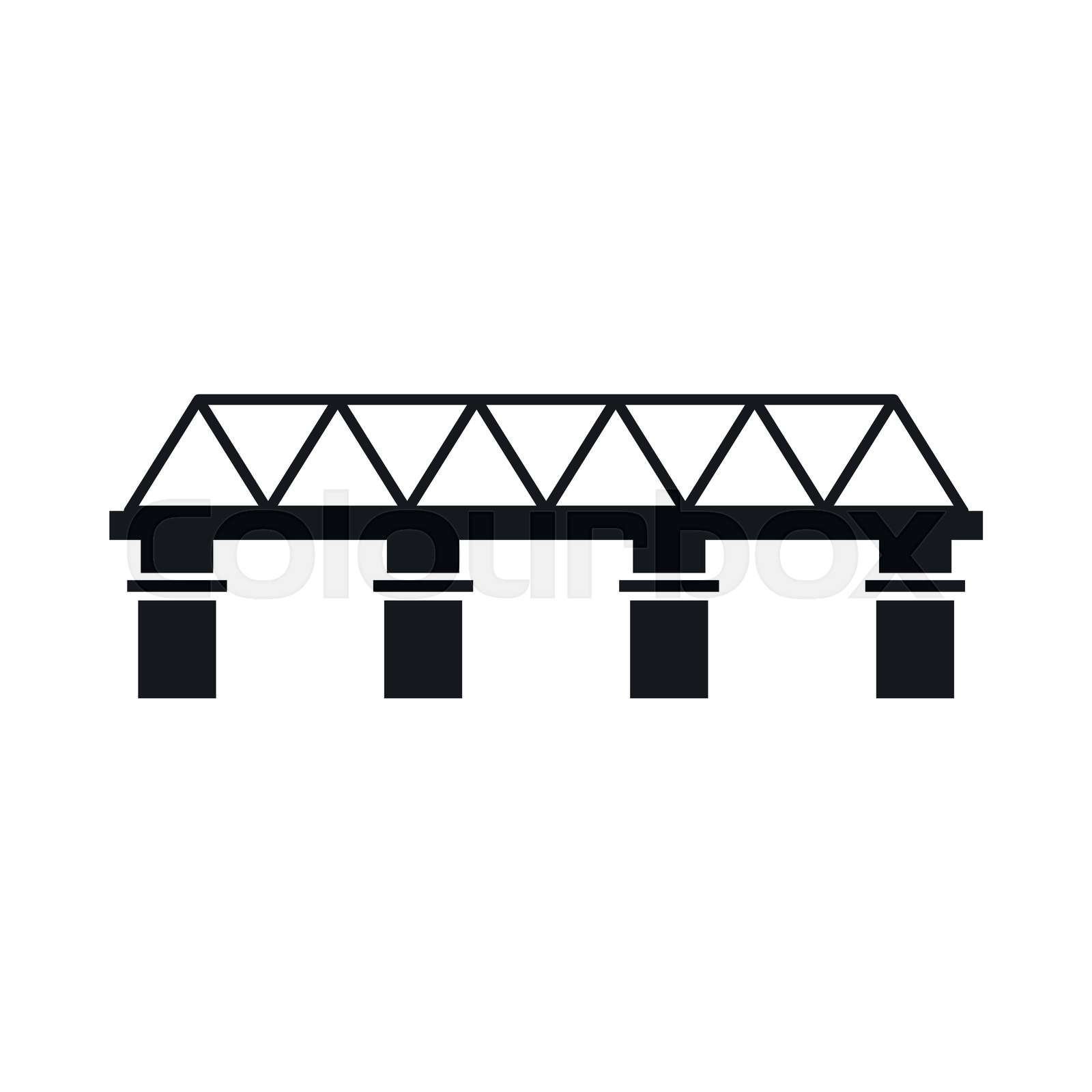 Simple Front Bridge Vector Truss Bridge Clipart Black And White