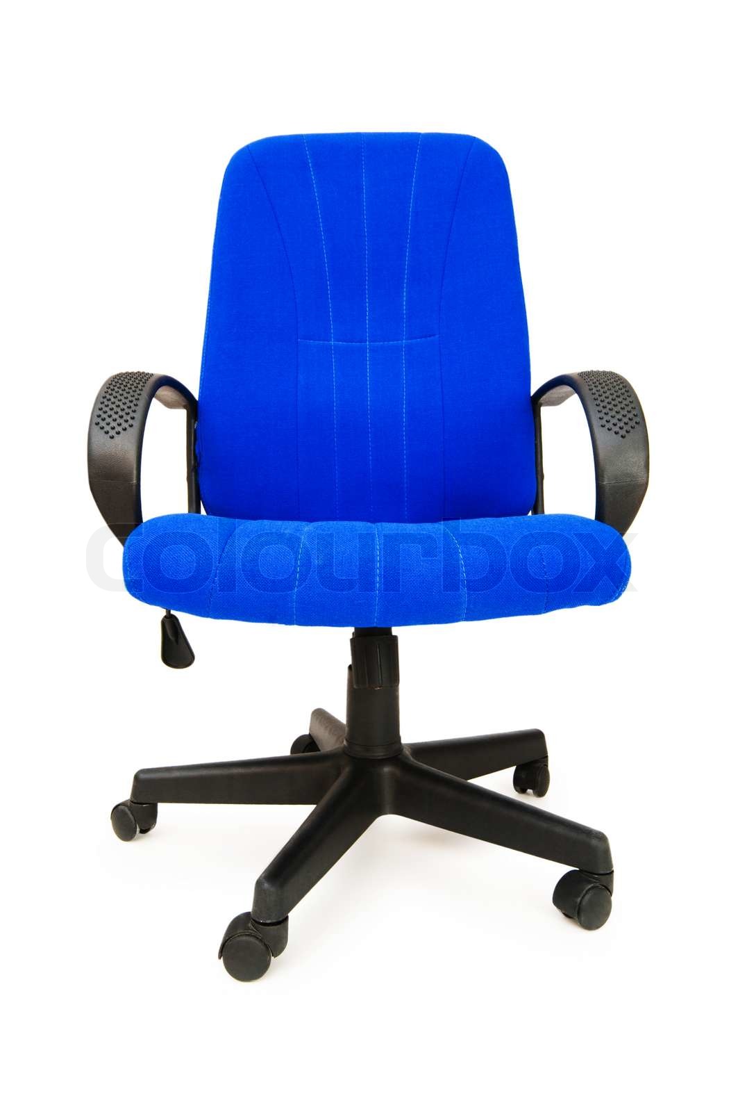 Blue office chair isolated on the white | Stock image | Colourbox