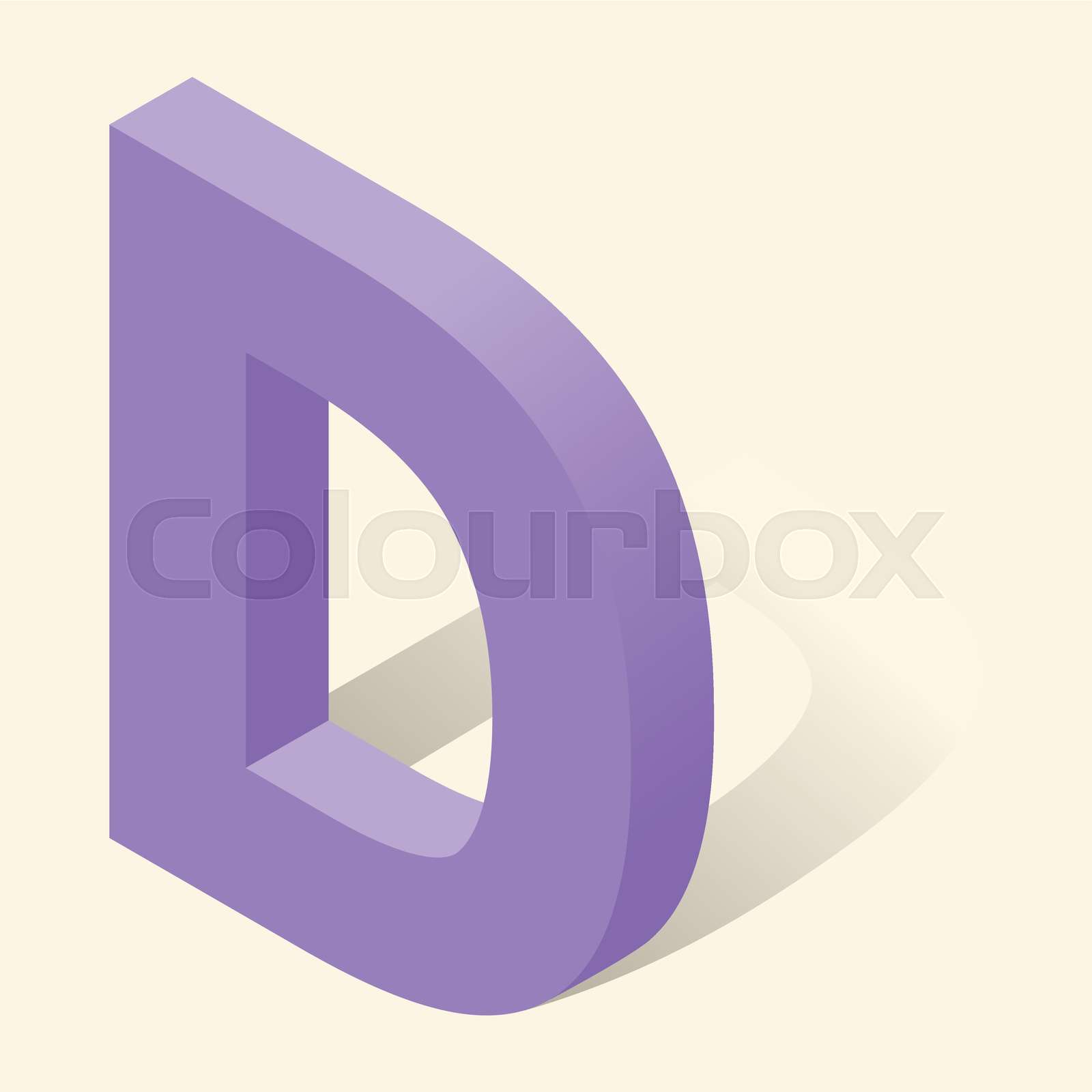 D letter in isometric 3d style with shadow Stock vector Colourbox