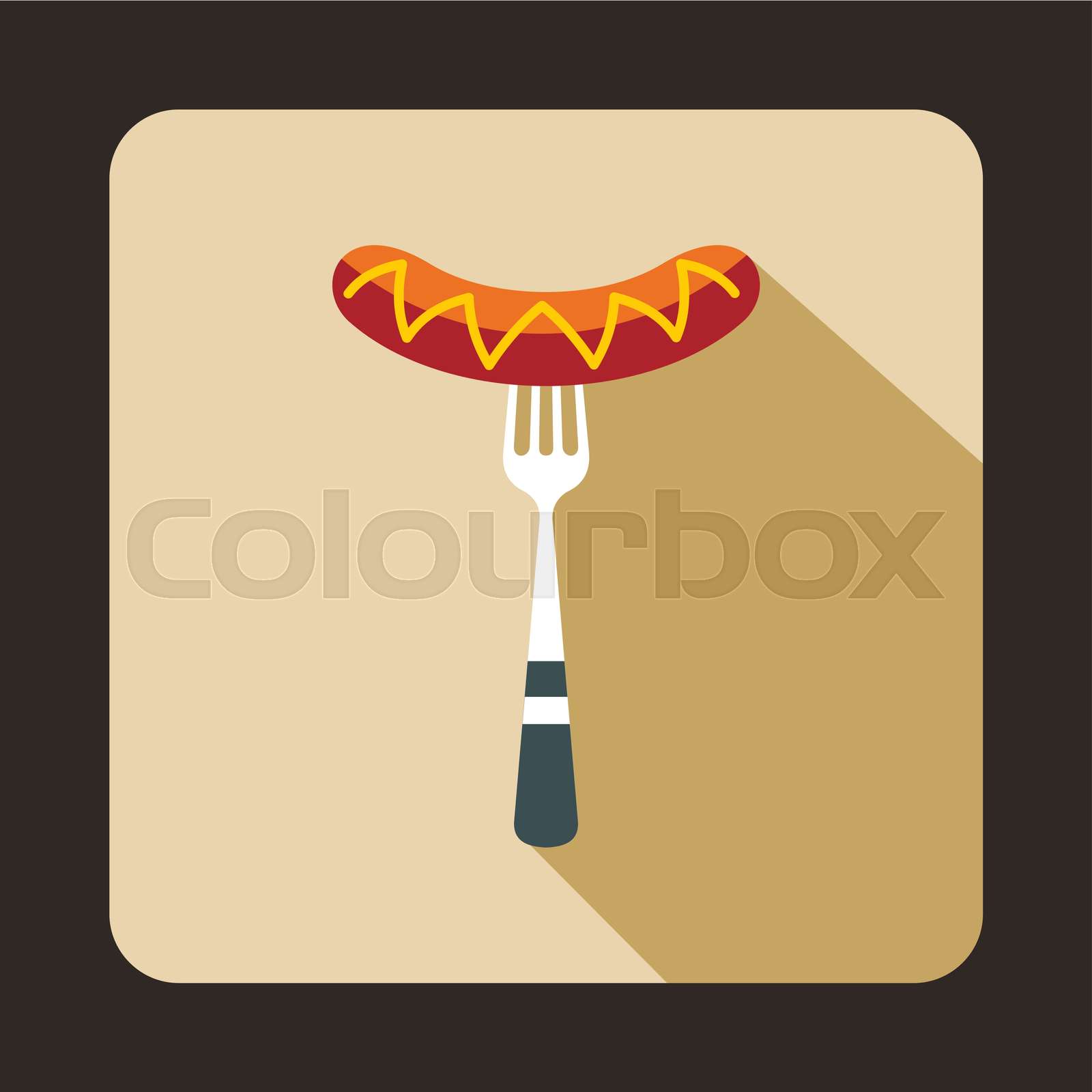 gegrillt, wurst, gabel | Stock-Vektor | Colourbox