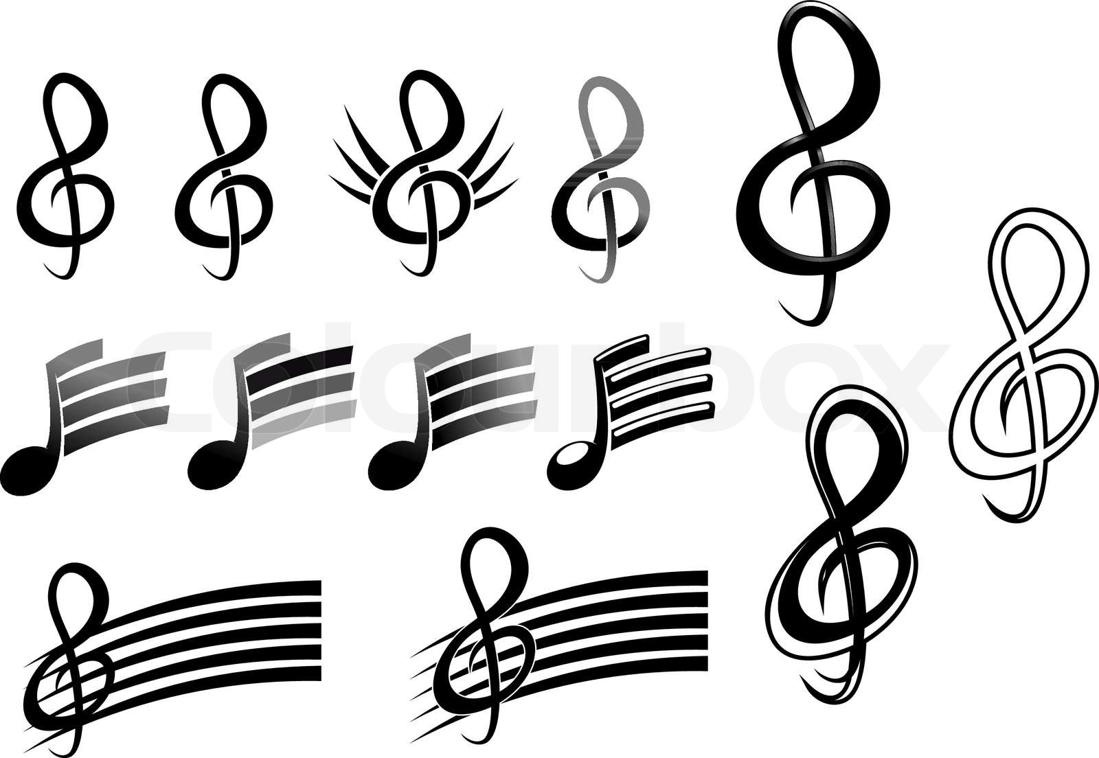Music keys and notes as a culture symbols Stock vector Colourbox