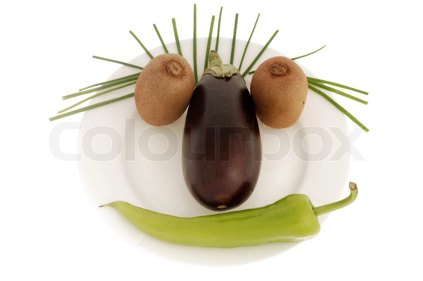 Gesicht aus verschiedenen Arten von Gemüse. | Stock Bild | Colourbox