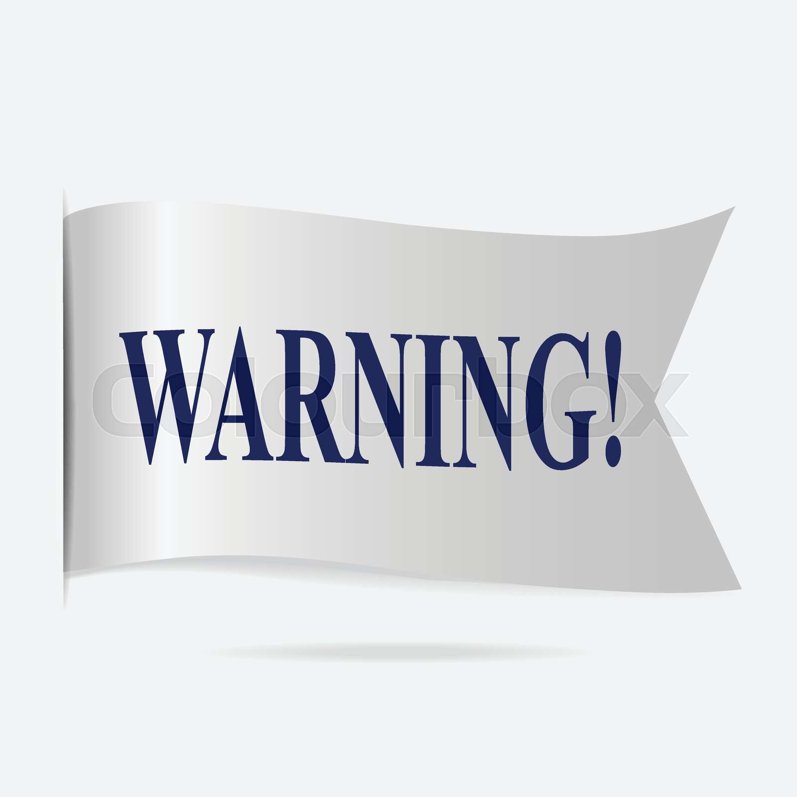 Warning label, silver ribbon badge Stock vector Colourbox