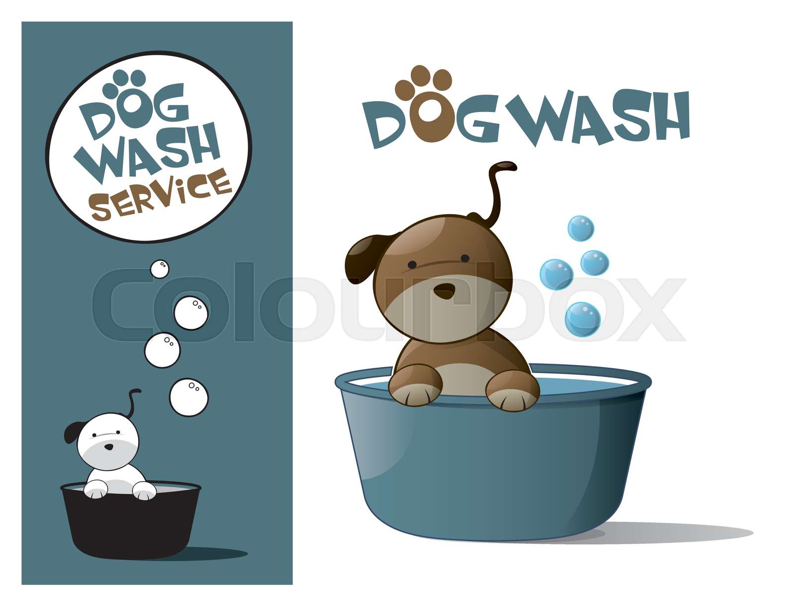 Logo design element Wash Dog Service Stock vector Colourbox