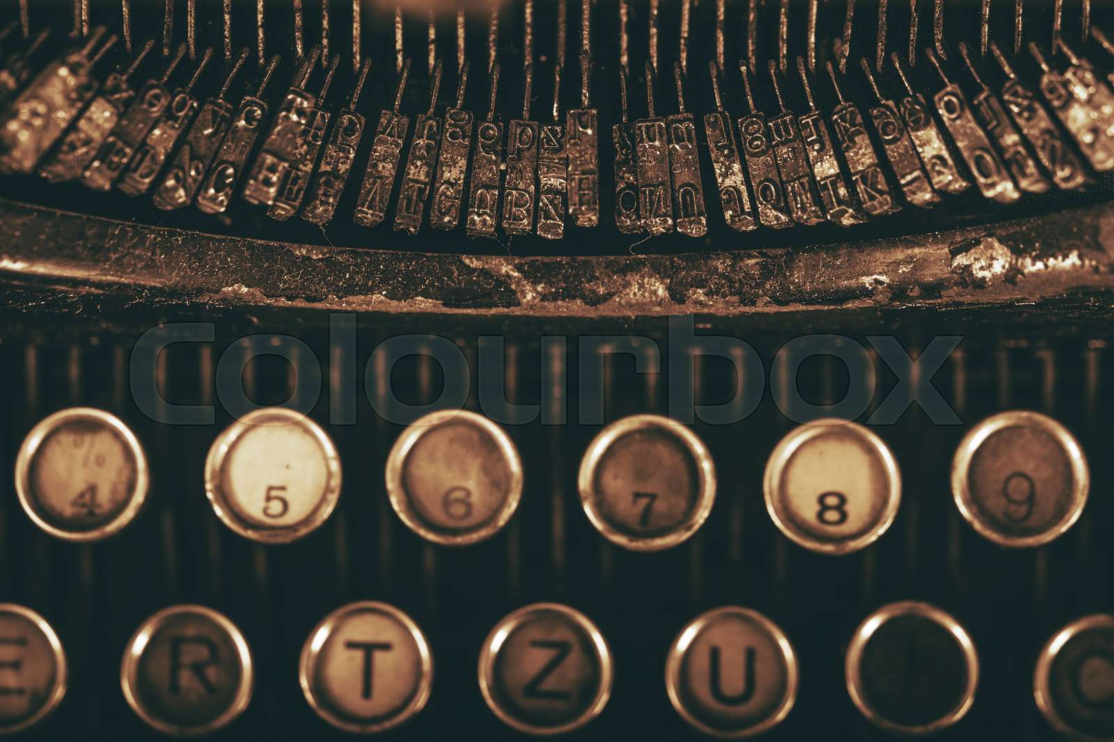 Vintage Typewriter Types Stock image Colourbox