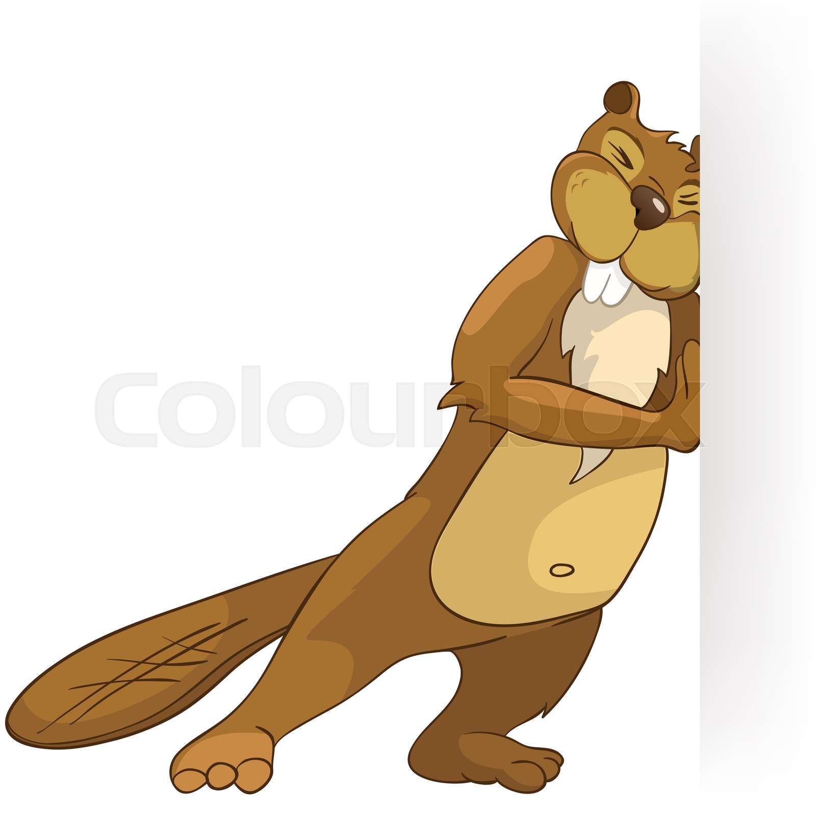 Cartoon Character Beaver Stock Image Colourbox