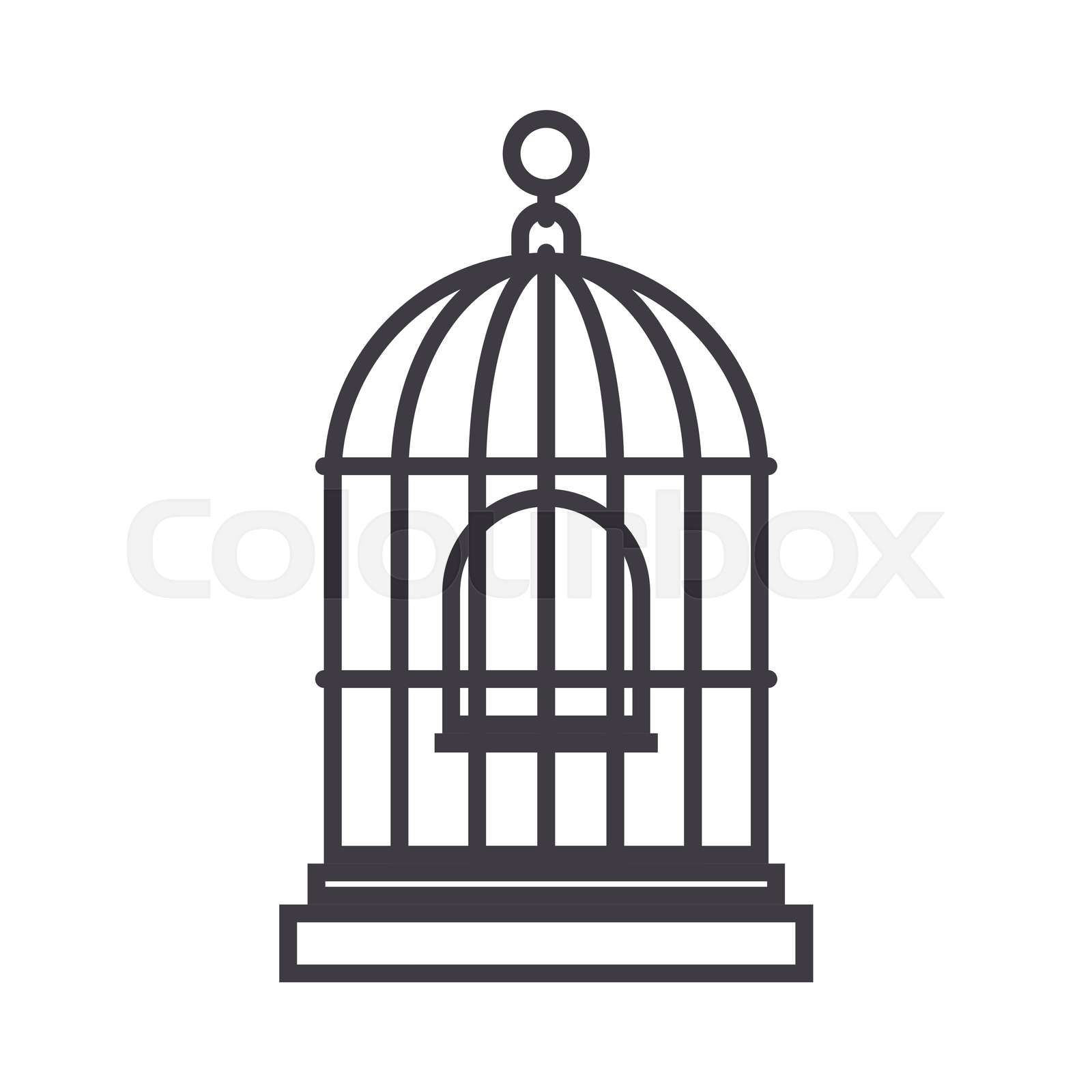 silhouette for bird cage and swing Stock vector Colourbox