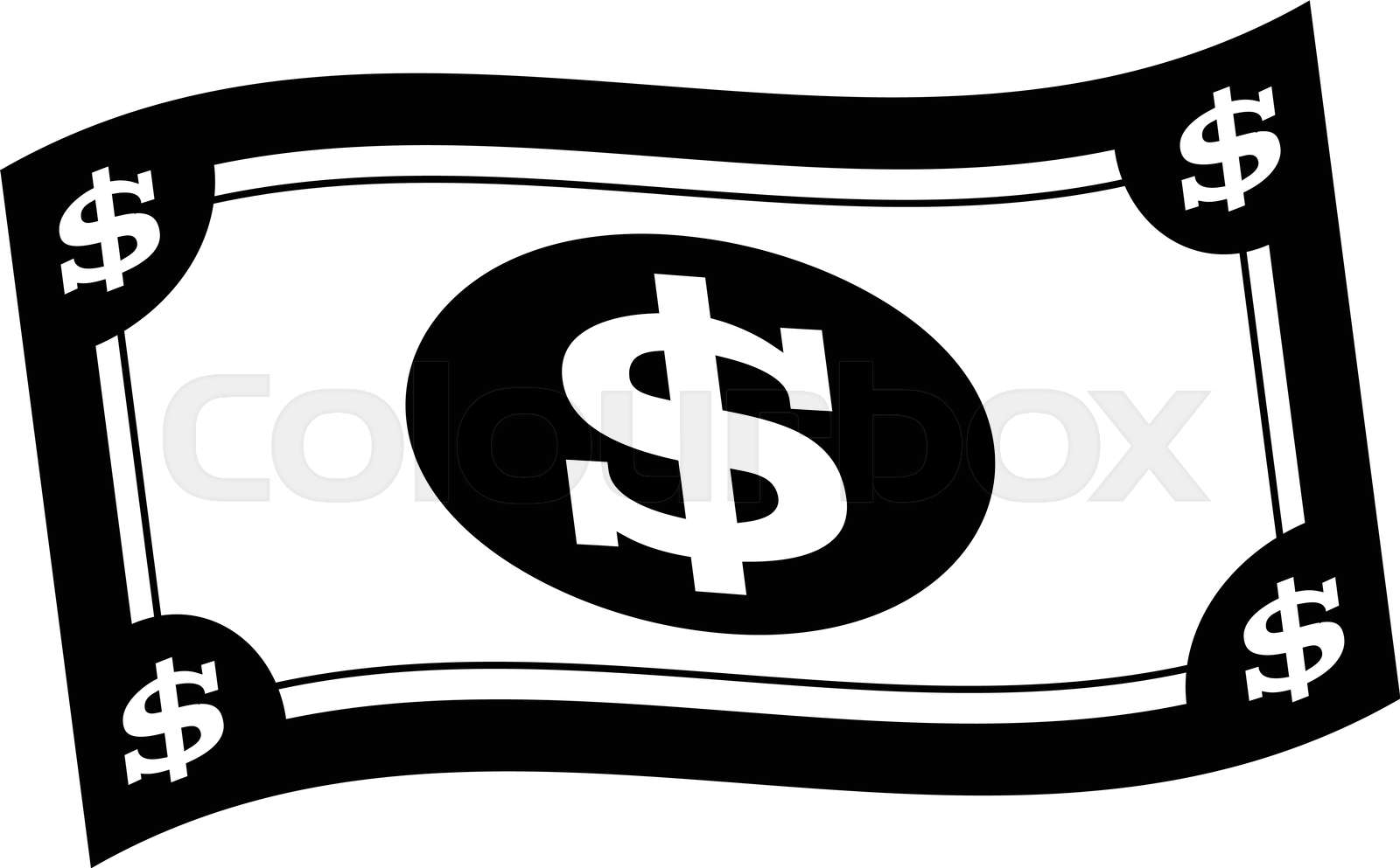 vector cartoon dollar bill | Stock vector | Colourbox